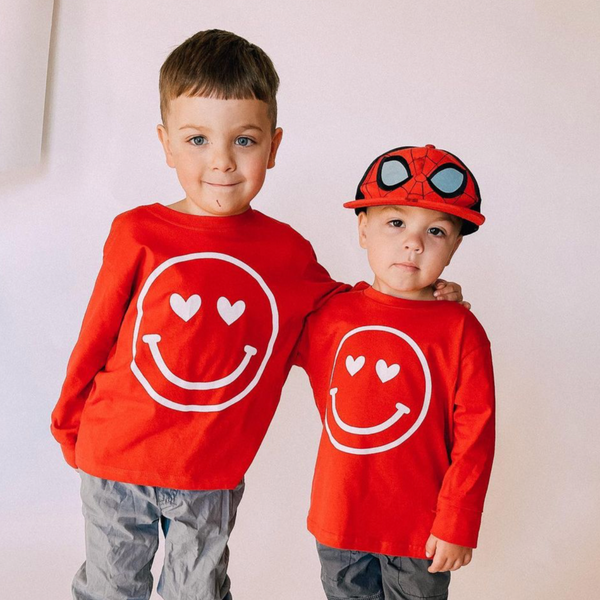 Heart Eyes Smiley Face - Child LONG SLEEVE Tee