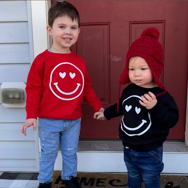 Heart Eyes Smiley Face - Child Sweater