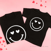 Heart Eyes Smiley Face - Set of 2 Tees Little Mama Shirt Shop