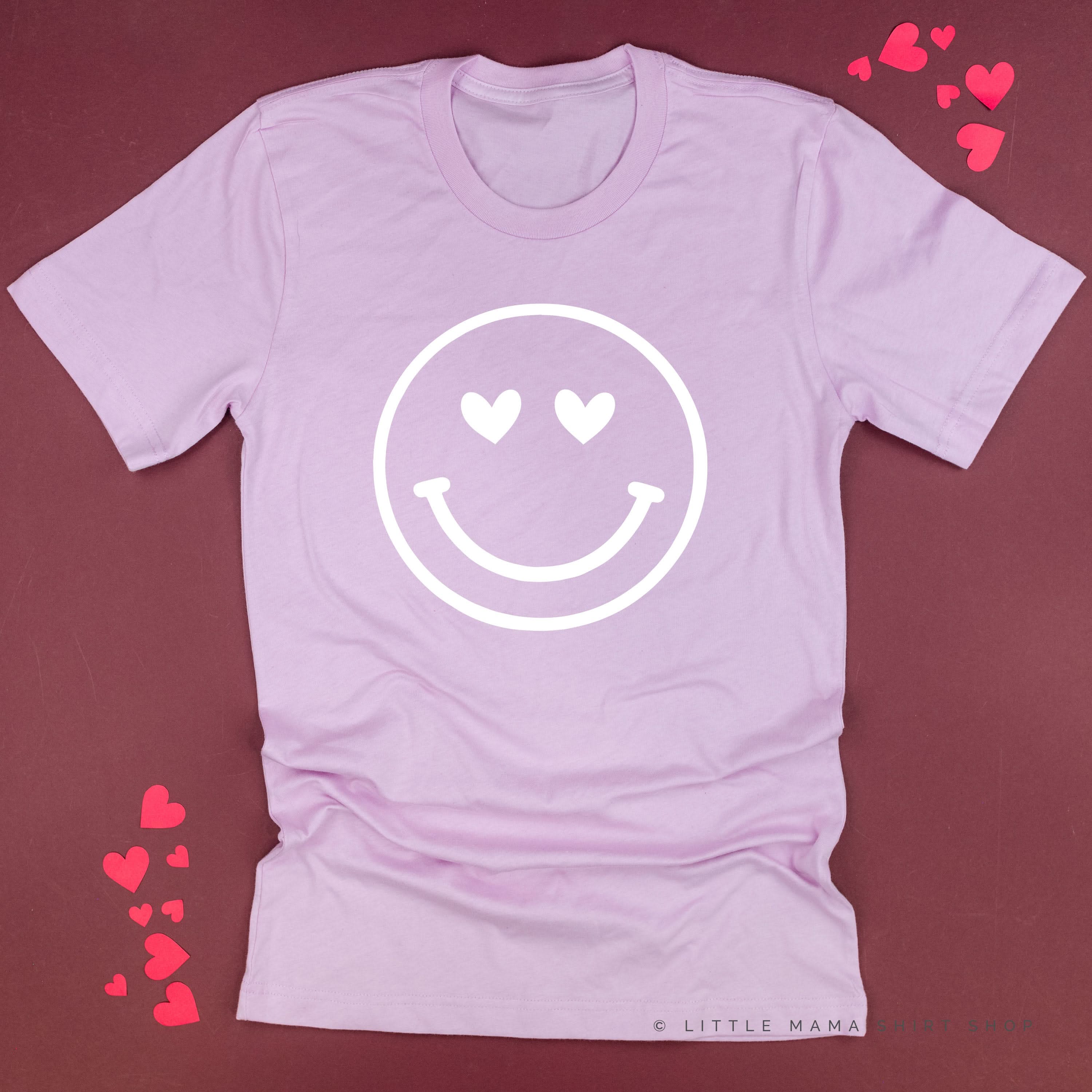 Heart Eyes Smiley Face - Unisex Tee Little Mama Shirt Shop