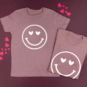 Heart Eyes Smiley Face - Set of 2 Tees Little Mama Shirt Shop