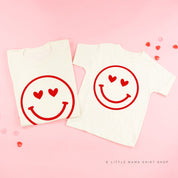 Heart Eyes Smiley Face - Set of 2 Tees Little Mama Shirt Shop