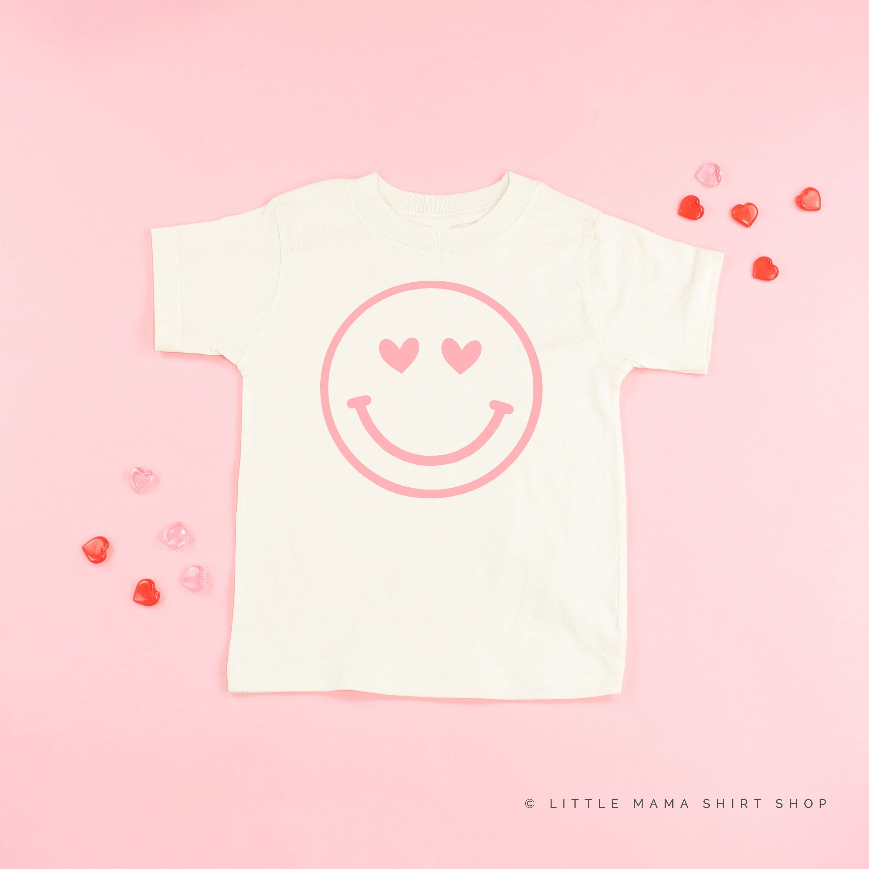 Heart Eyes Smiley Face - Child Tee Little Mama Shirt Shop