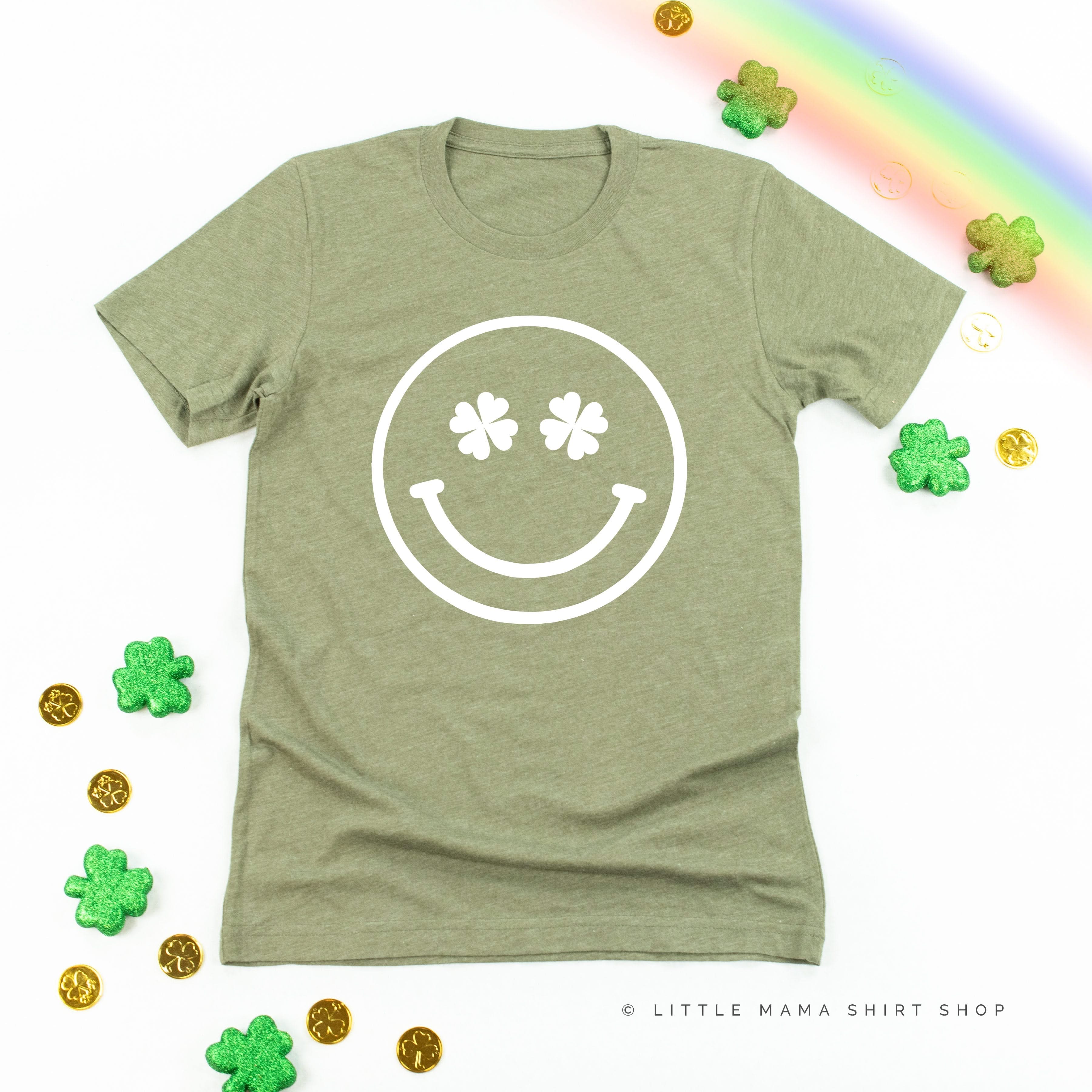 Shamrock Eyes Smiley - Unisex Tee Little Mama Shirt Shop