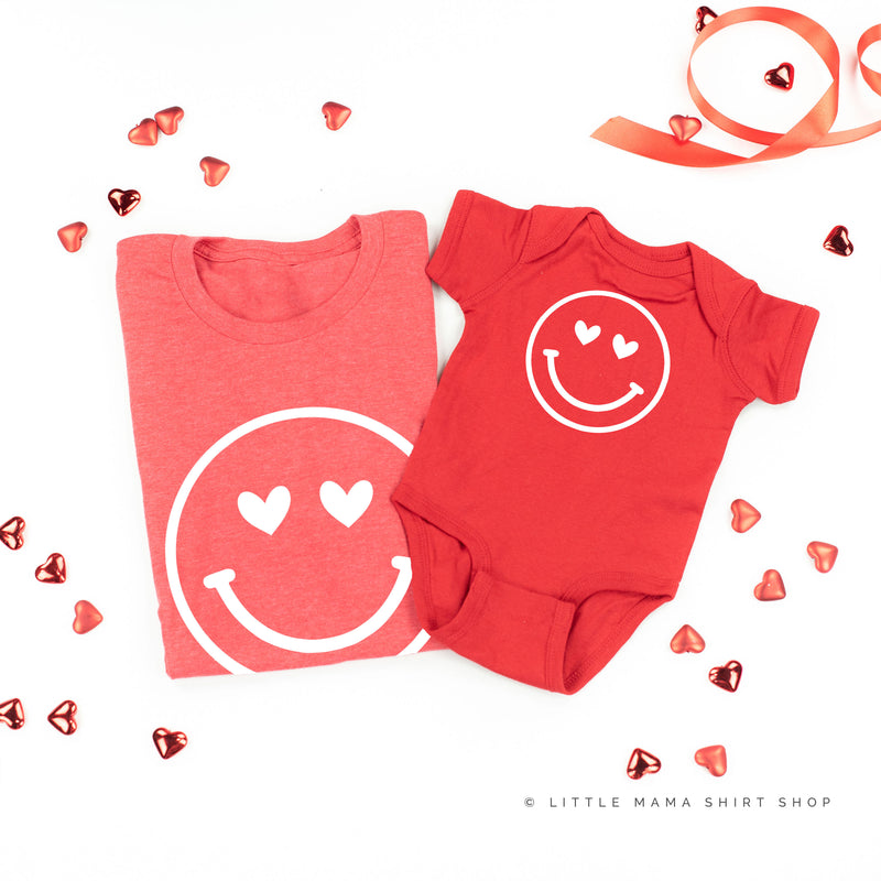 Heart Eyes Smiley Face - Set of 2 Tees