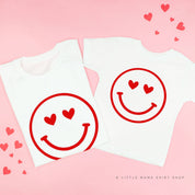 Heart Eyes Smiley Face - Set of 2 Tees Little Mama Shirt Shop