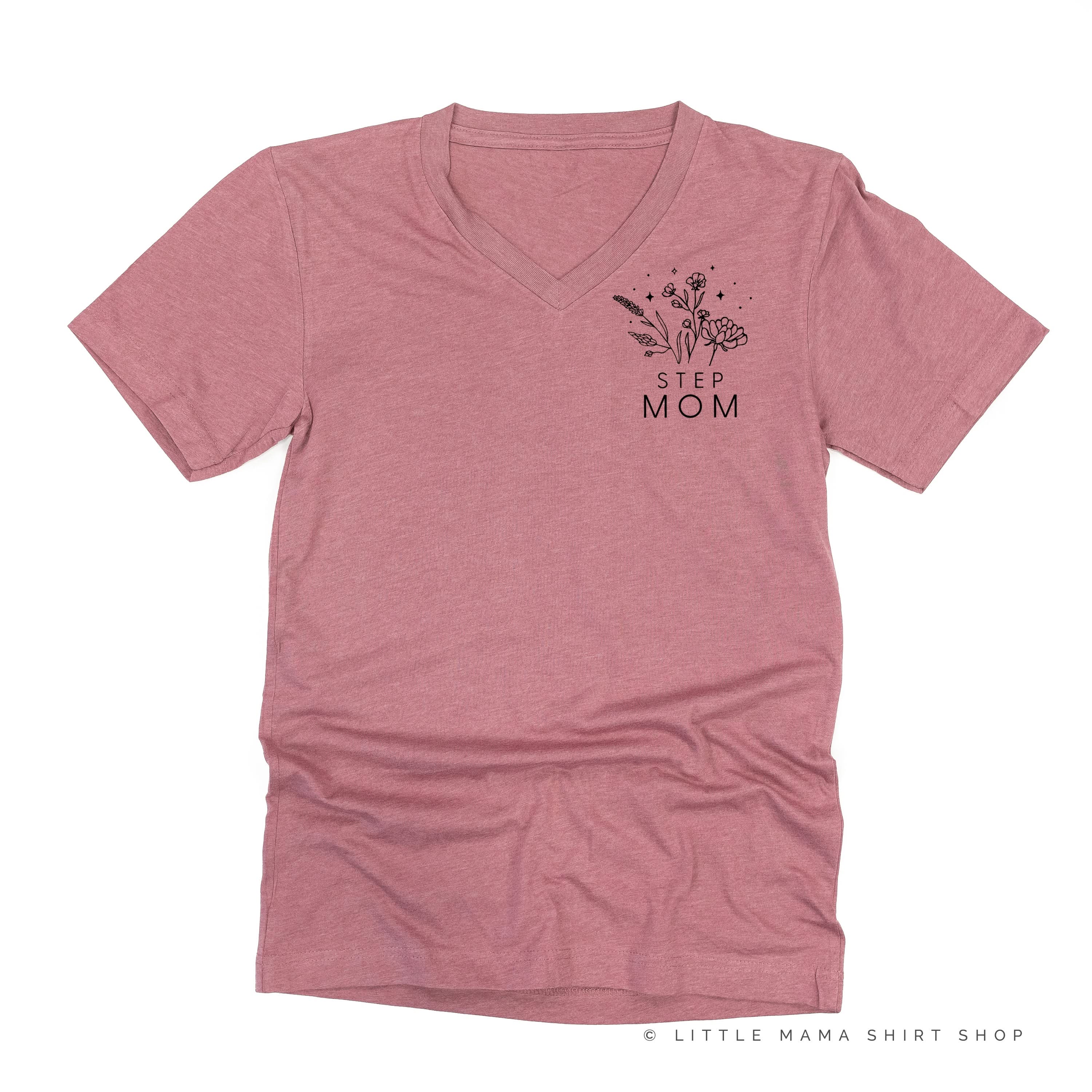 STEP MOM - Bouquet - Pocket Size ﻿- Unisex Tee Little Mama Shirt Shop