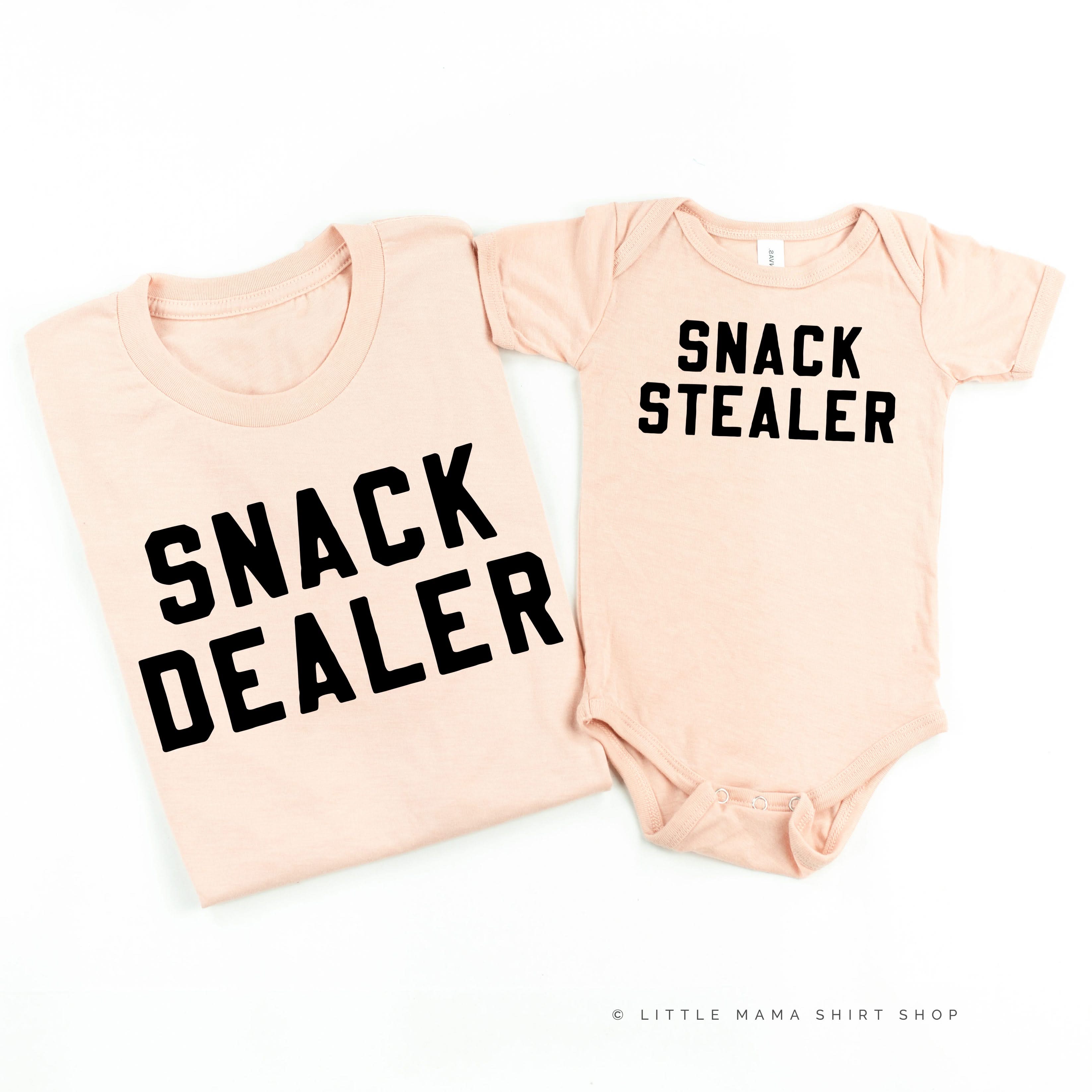 Snack Dealer + Snack Stealer - Set of 2 Shirts Little Mama Shirt Shop