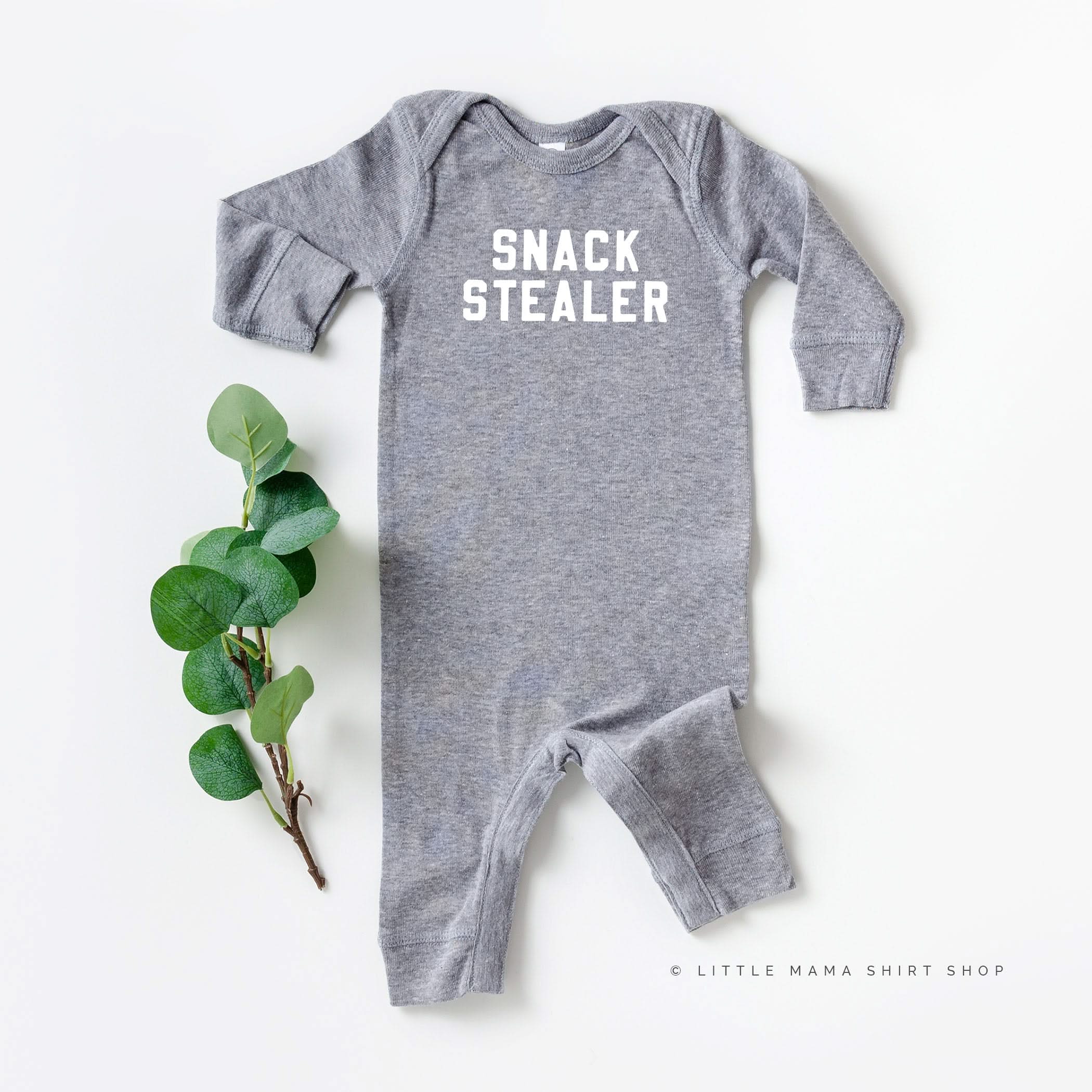Snack Stealer - One Piece Baby Sleeper Little Mama Shirt Shop