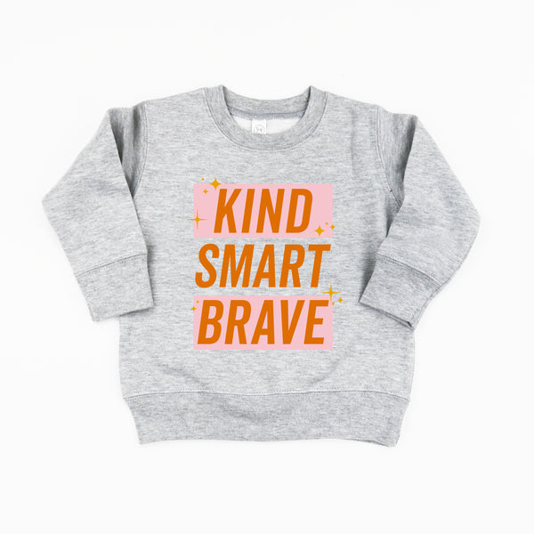 Kind Smart Brave - Pink+Orange Sparkle - Child Sweater