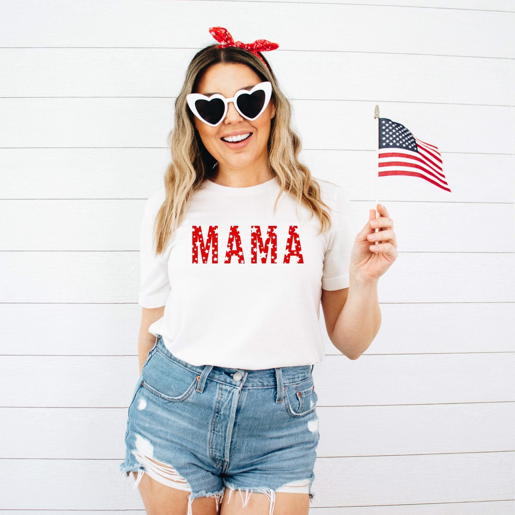 MAMA - STAR PATTERN - Unisex Tee Little Mama Shirt Shop