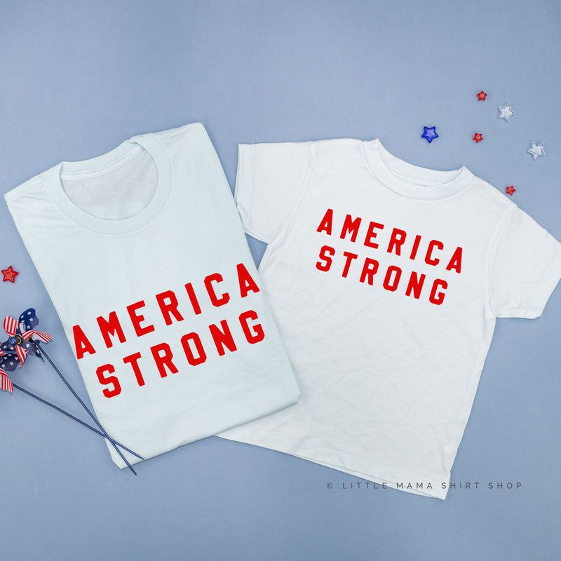 AMERICA STRONG - BLOCK FONT - Set of 2 Shirts