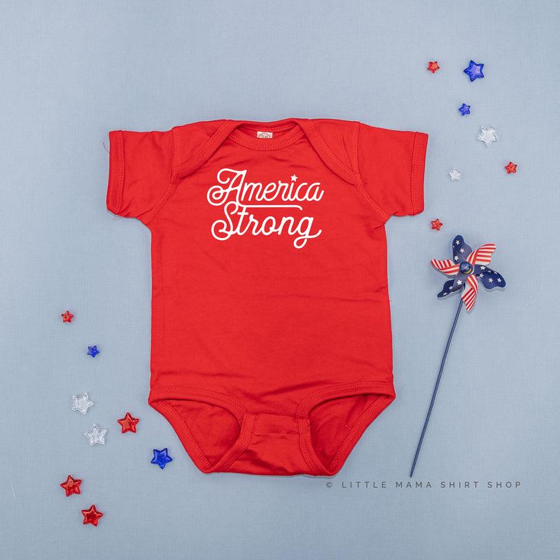 AMERICA STRONG - SCRIPT - Short Sleeve Child Shirt