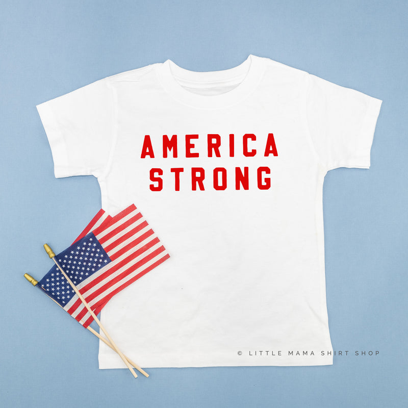 AMERICA STRONG - BLOCK FONT - Short Sleeve Child Shirt