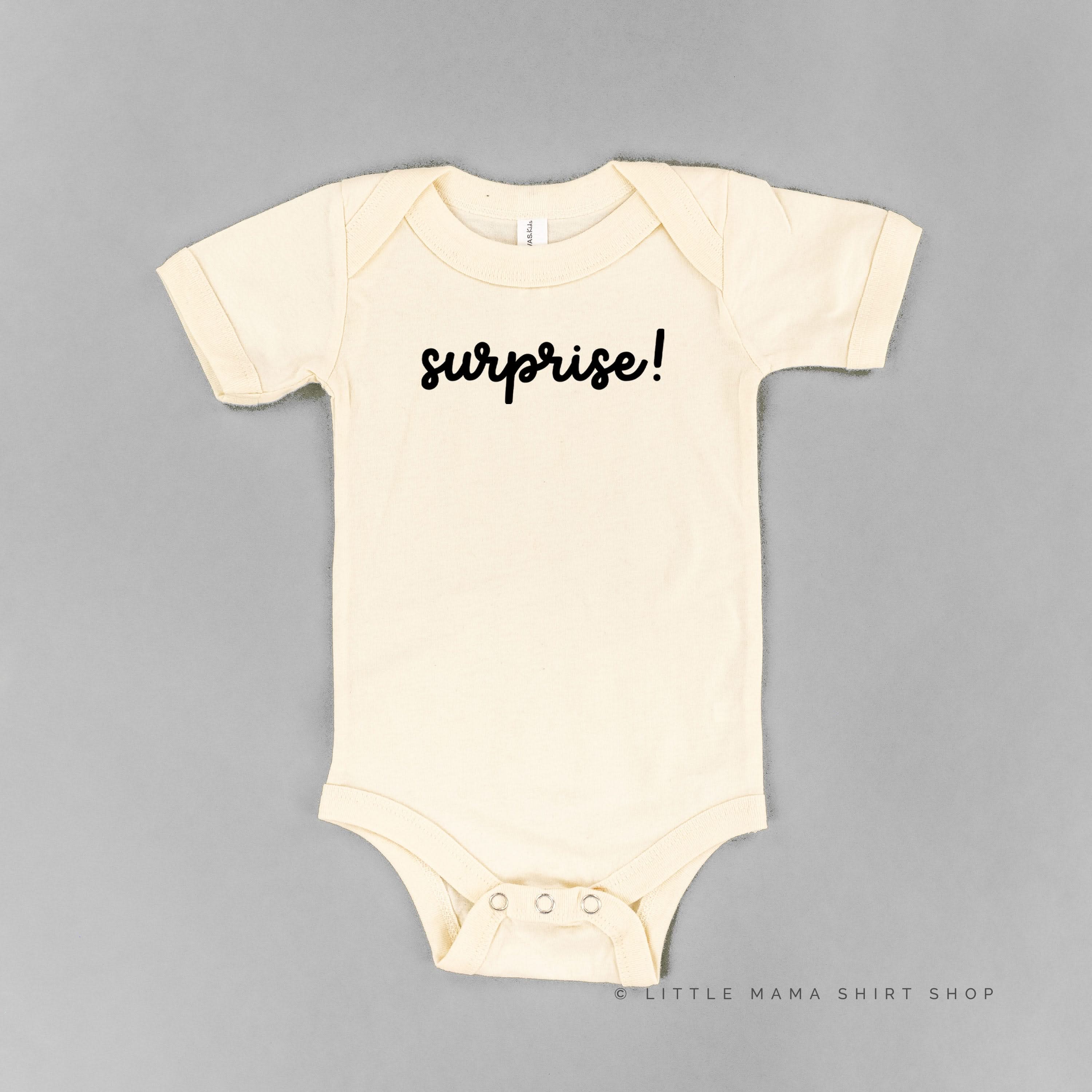 SURPRISE! - Short Sleeve Child Shirt Little Mama Shirt Shop