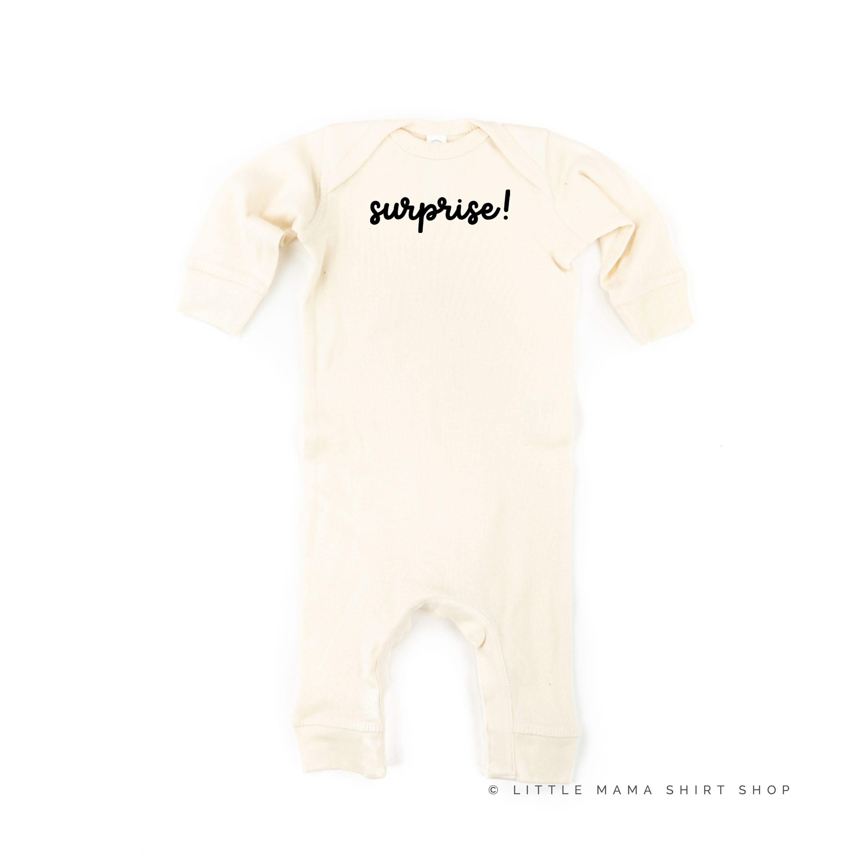 SURPRISE! - One Piece Baby Sleeper Little Mama Shirt Shop