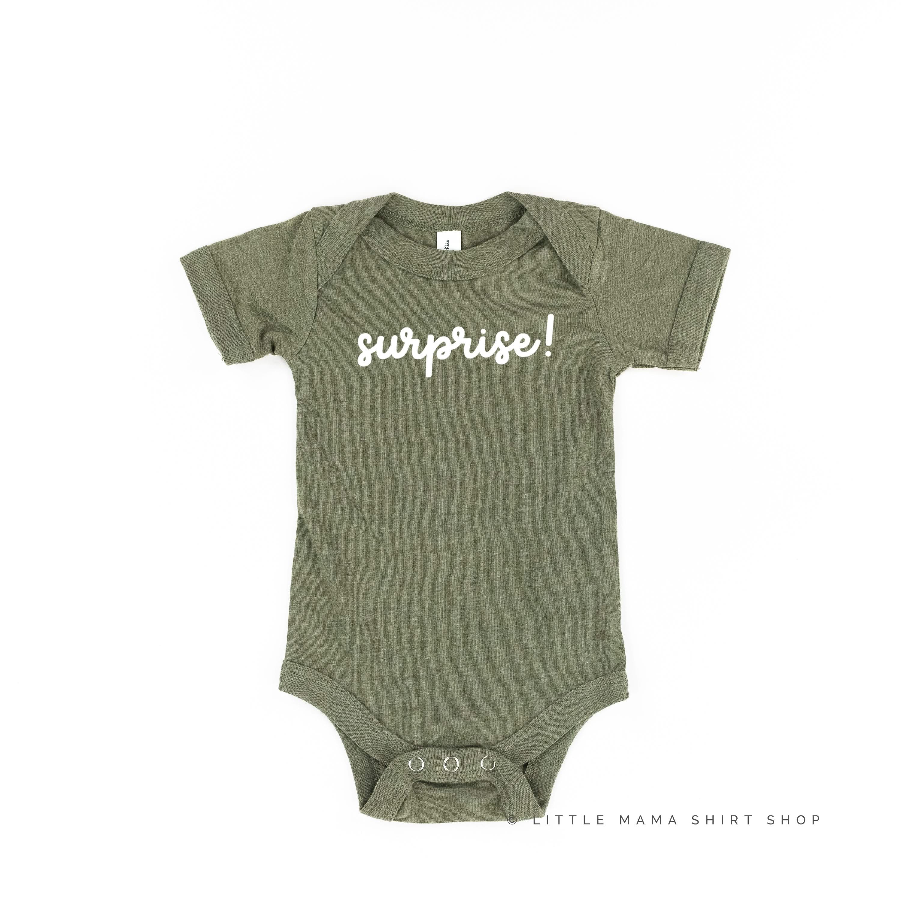 SURPRISE! - Short Sleeve Child Shirt Little Mama Shirt Shop