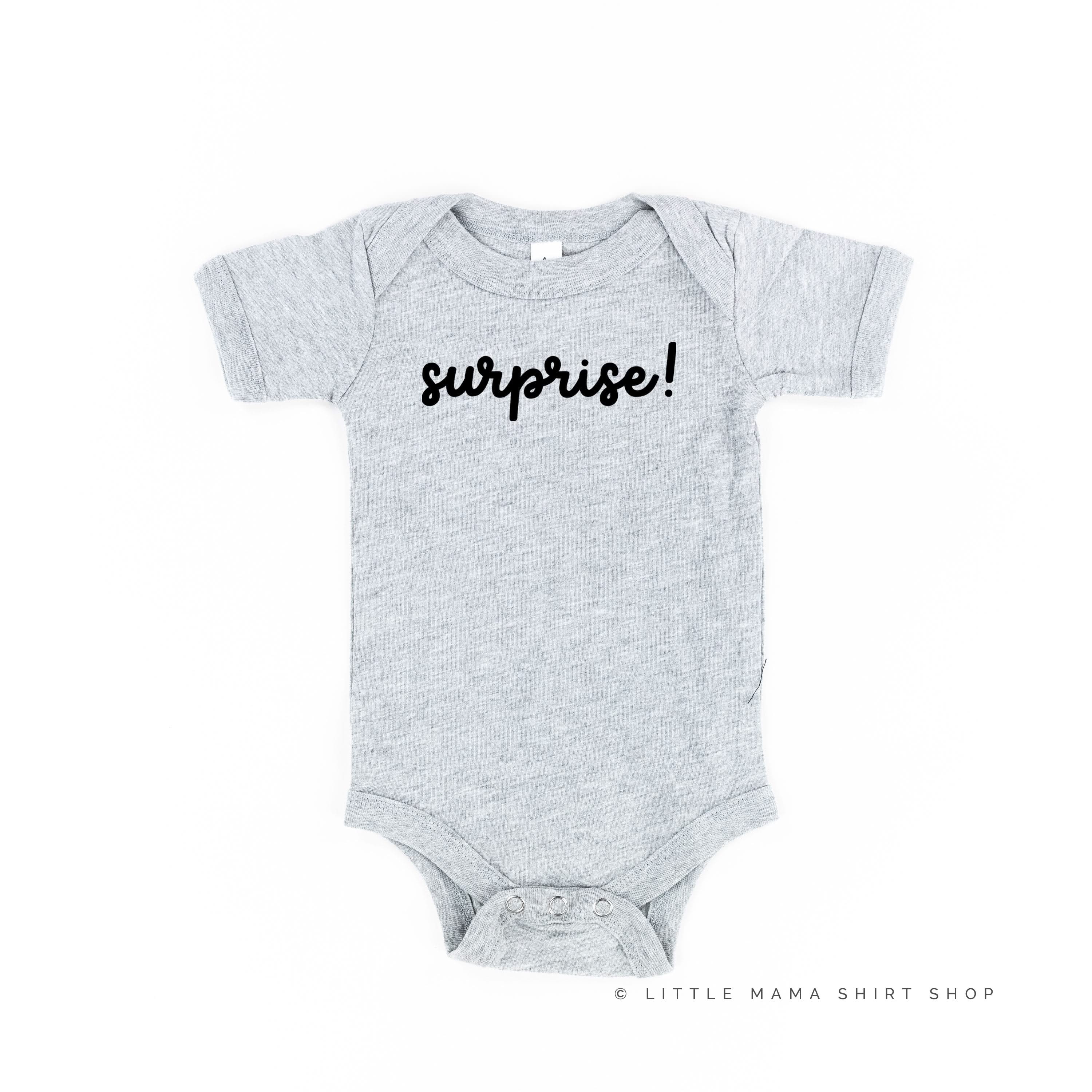 SURPRISE! - Short Sleeve Child Shirt Little Mama Shirt Shop