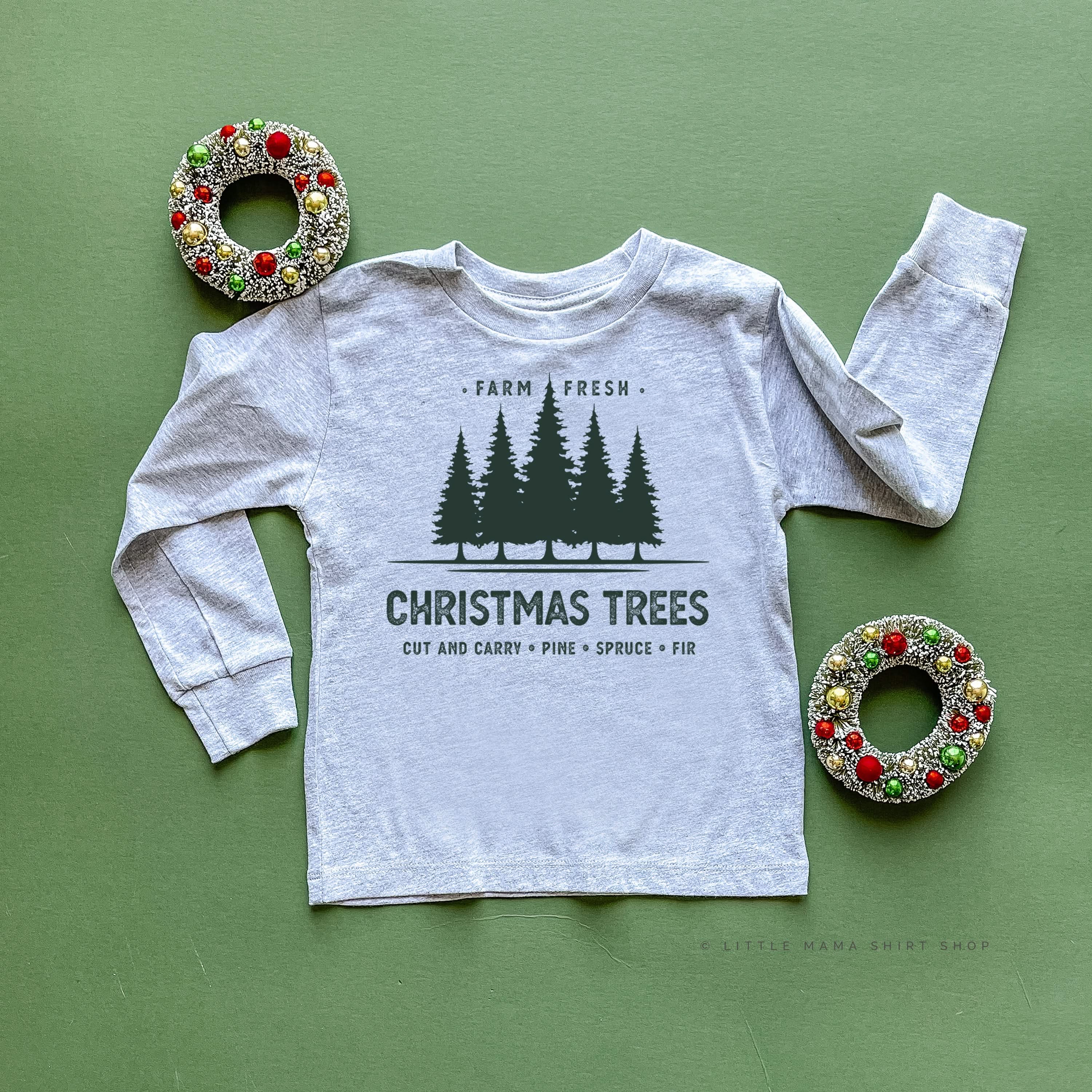 Farm Fresh Christmas Trees - Child LONG SLEEVE Tee Little Mama Shirt Shop