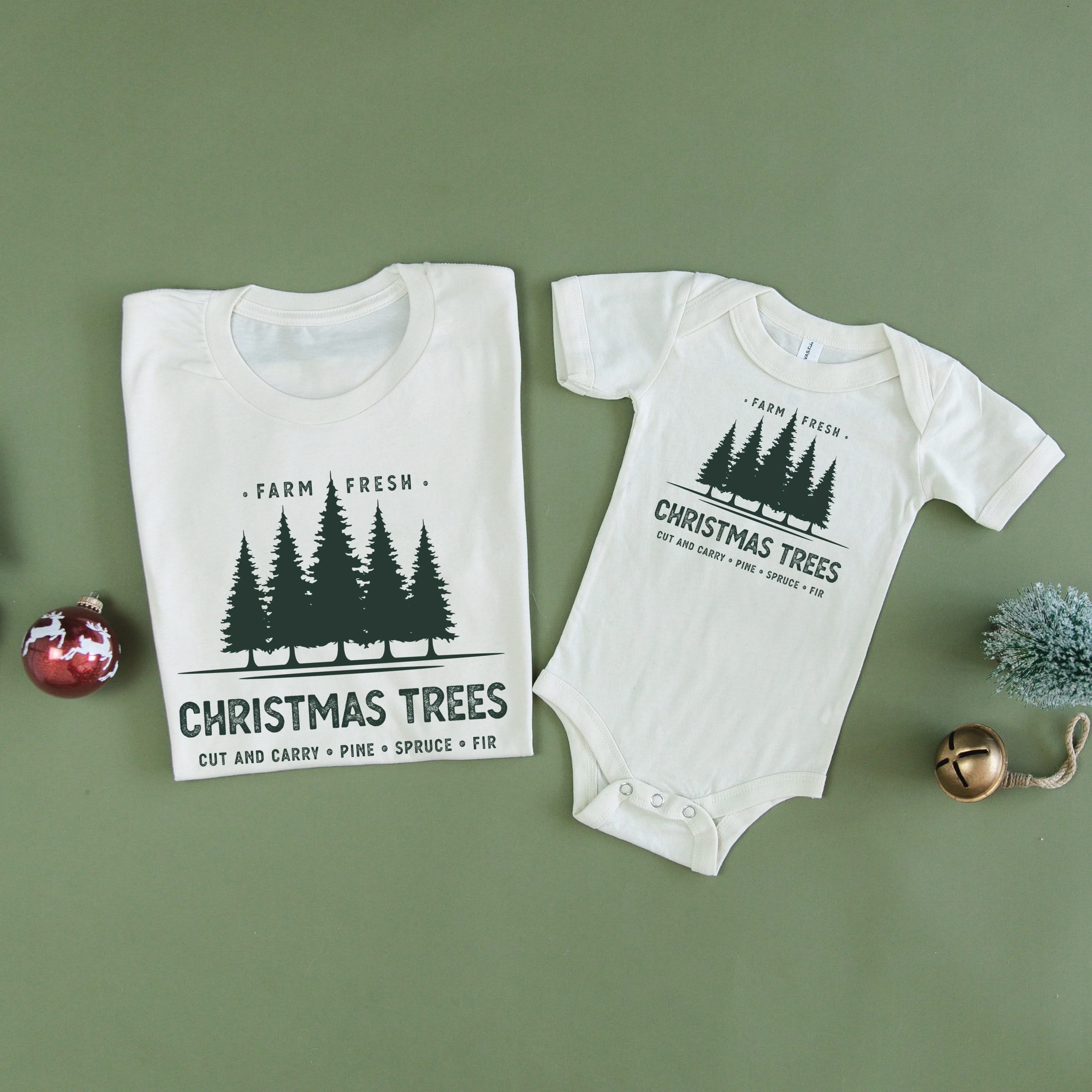 Farm Fresh Christmas Trees - Set of 2 Unisex Tees Little Mama Shirt Shop