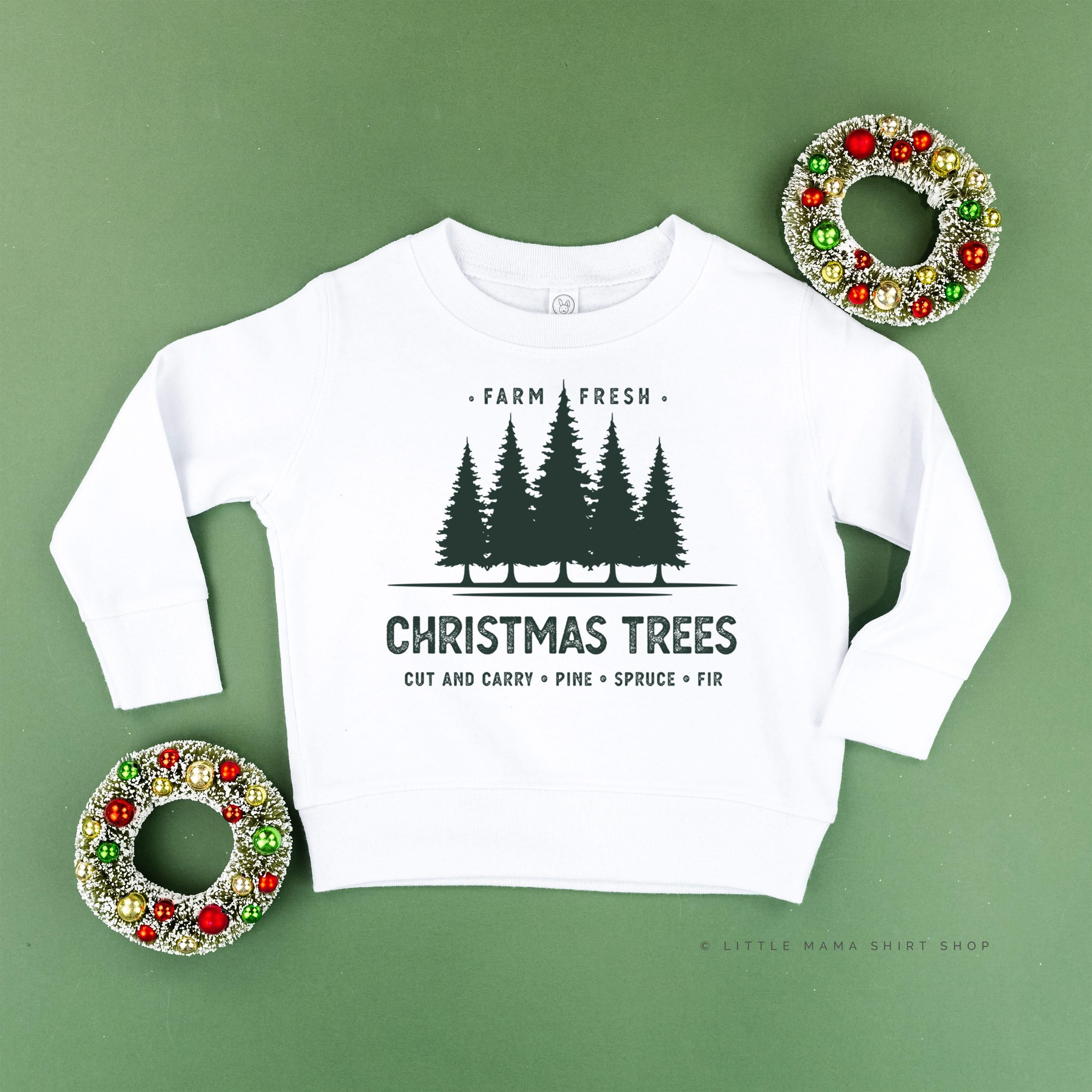 Farm Fresh Christmas Trees - Child Sweater Little Mama Shirt Shop