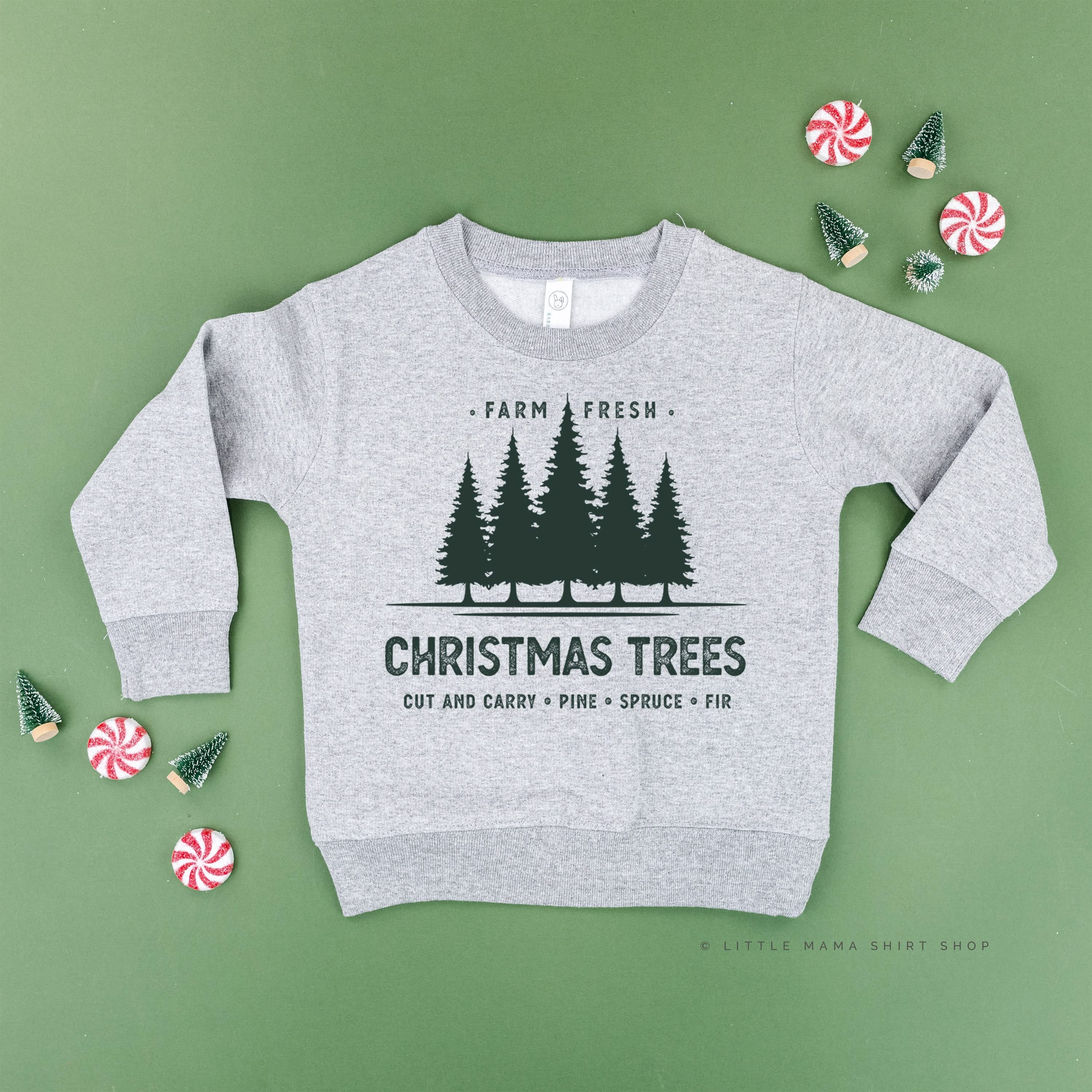 Farm Fresh Christmas Trees - Child Sweater Little Mama Shirt Shop