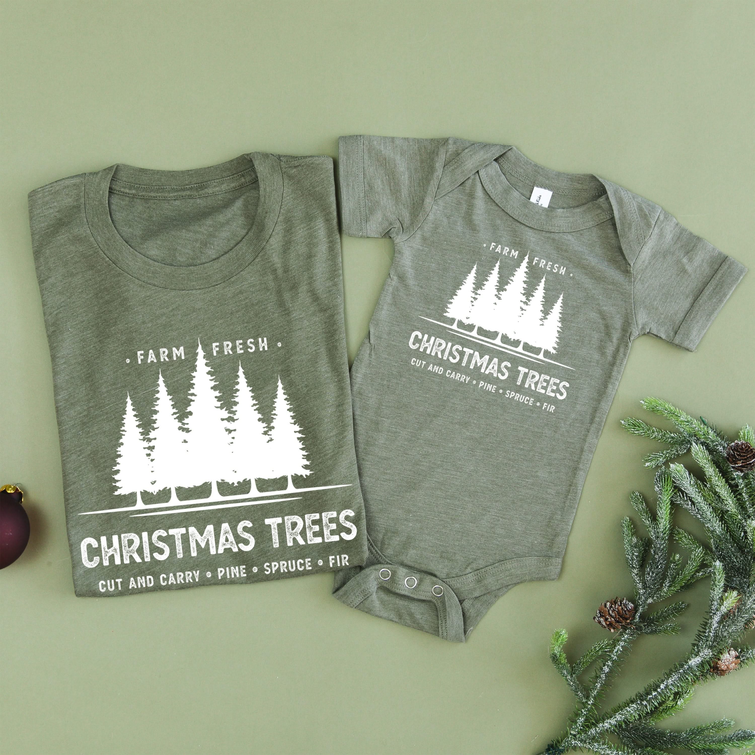 Farm Fresh Christmas Trees - Set of 2 Unisex Tees Little Mama Shirt Shop