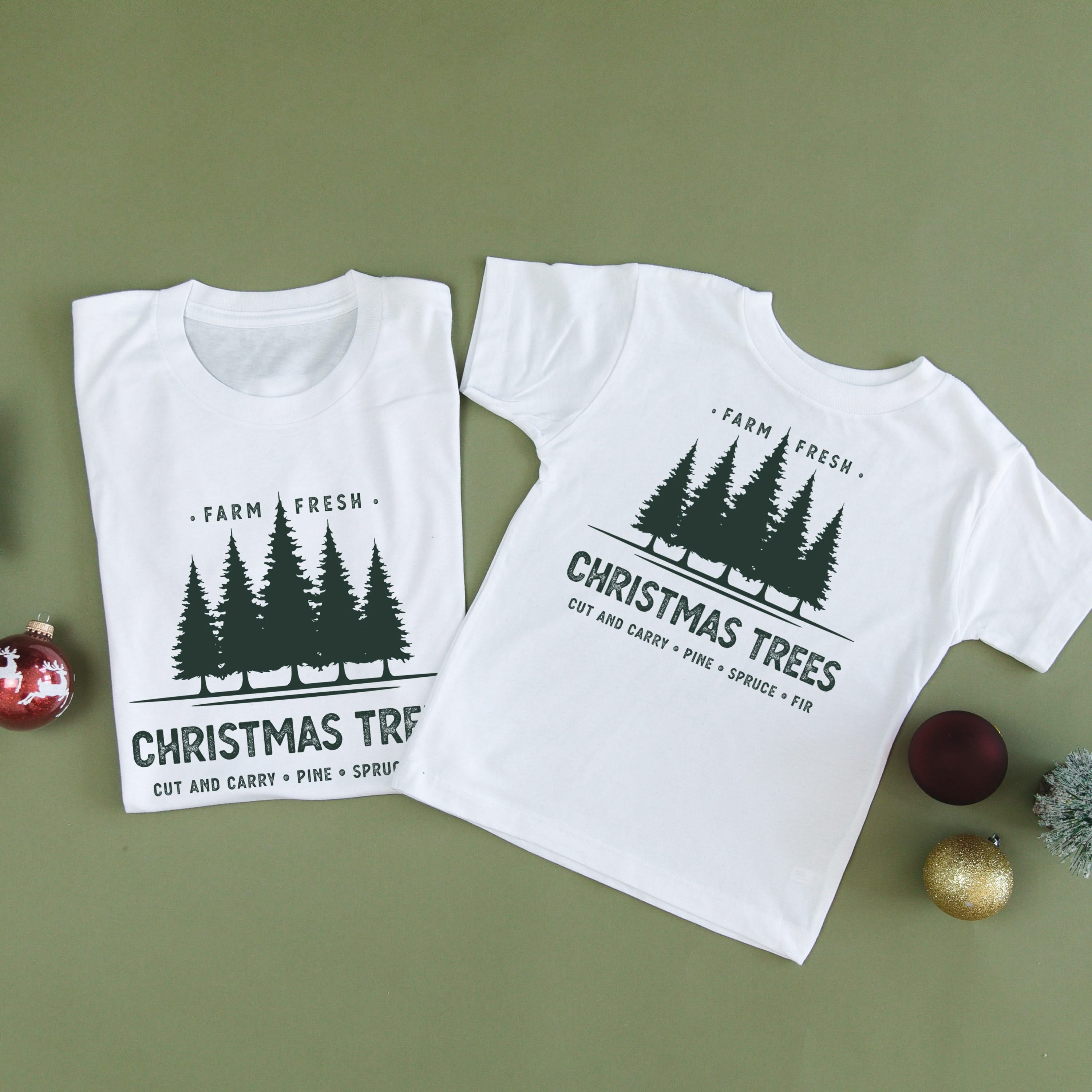 Farm Fresh Christmas Trees - Set of 2 Unisex Tees Little Mama Shirt Shop