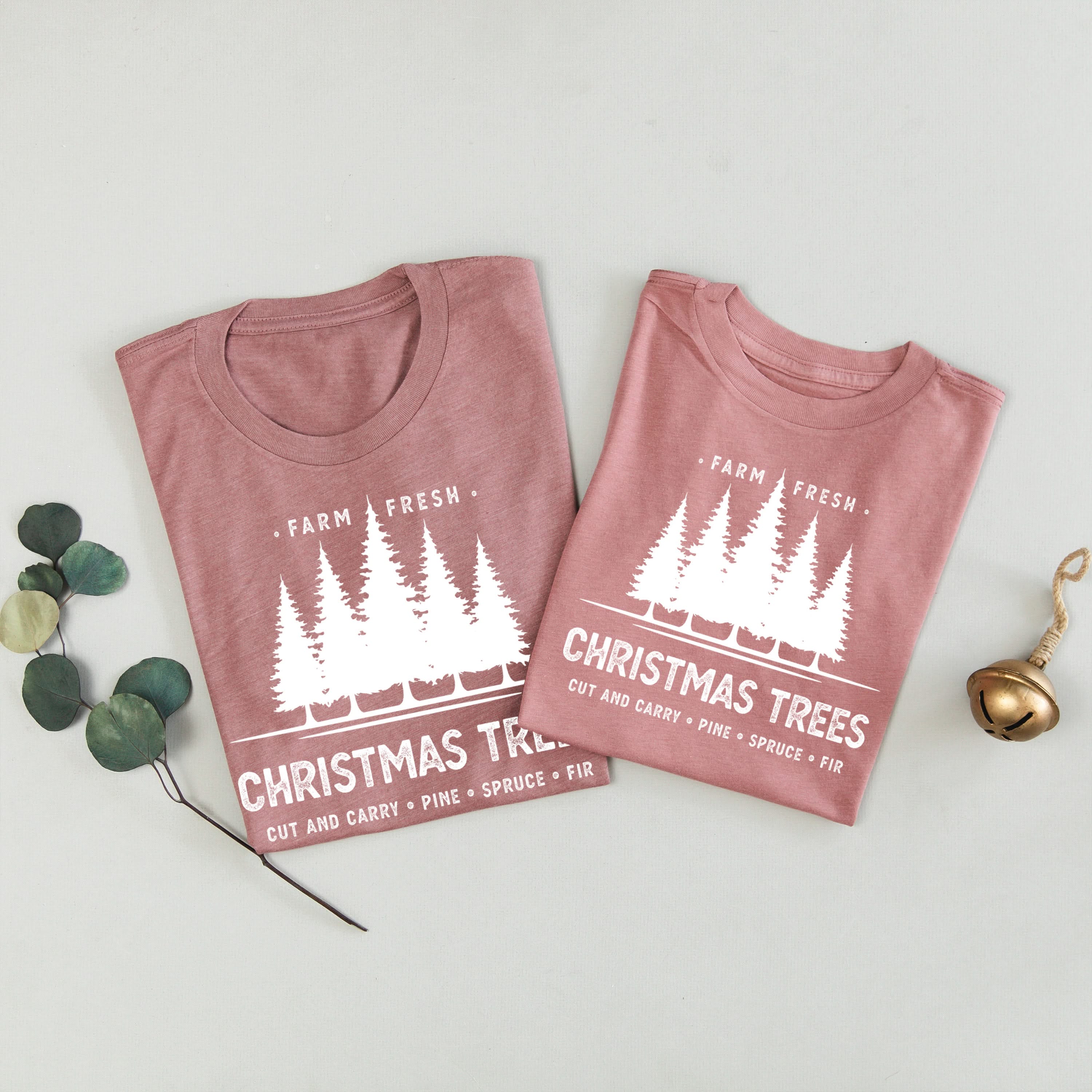 Farm Fresh Christmas Trees - Set of 2 Unisex Tees Little Mama Shirt Shop