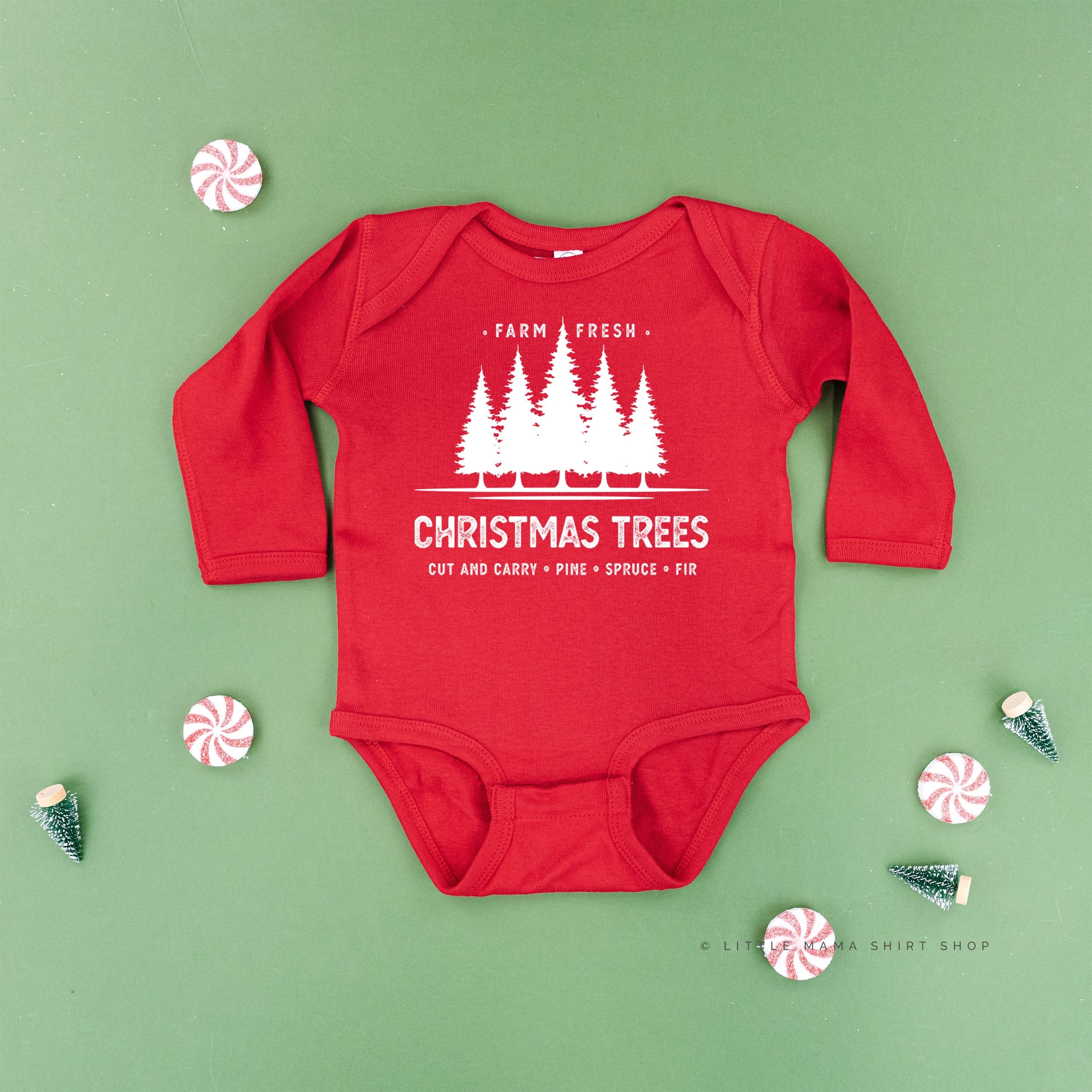 Farm Fresh Christmas Trees - Child LONG SLEEVE Tee Little Mama Shirt Shop