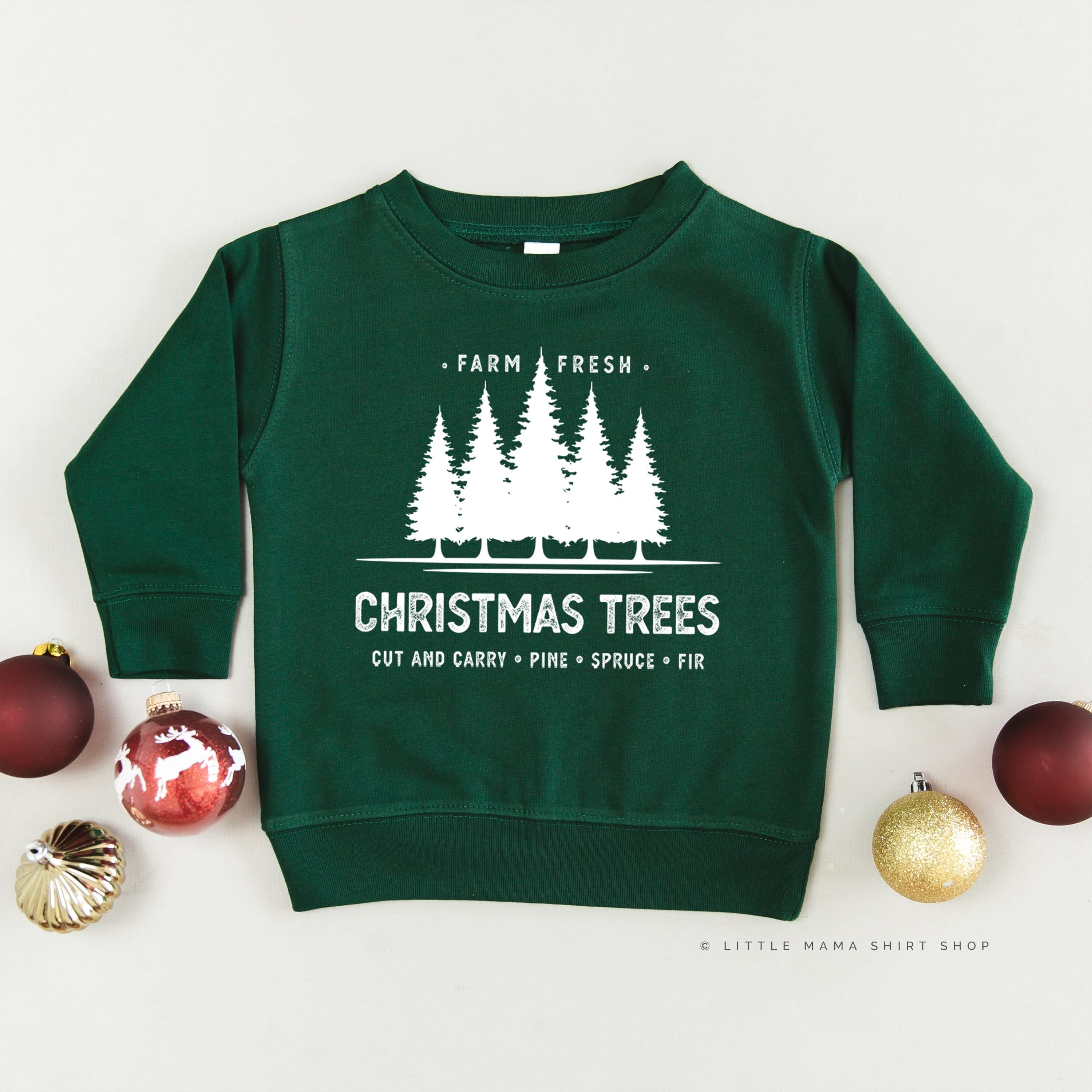 Farm Fresh Christmas Trees - Child Sweater Little Mama Shirt Shop