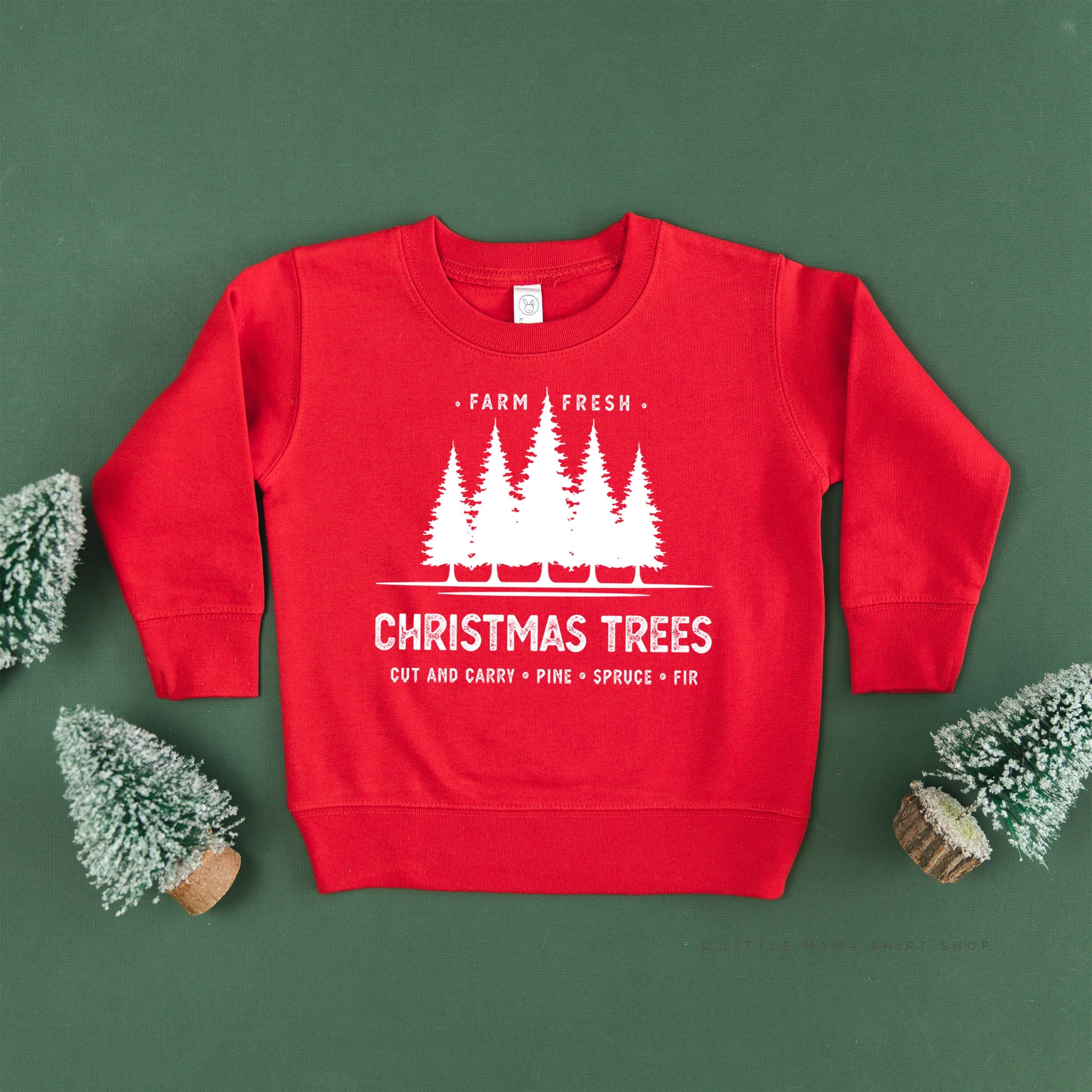 Farm Fresh Christmas Trees - Child Sweater Little Mama Shirt Shop