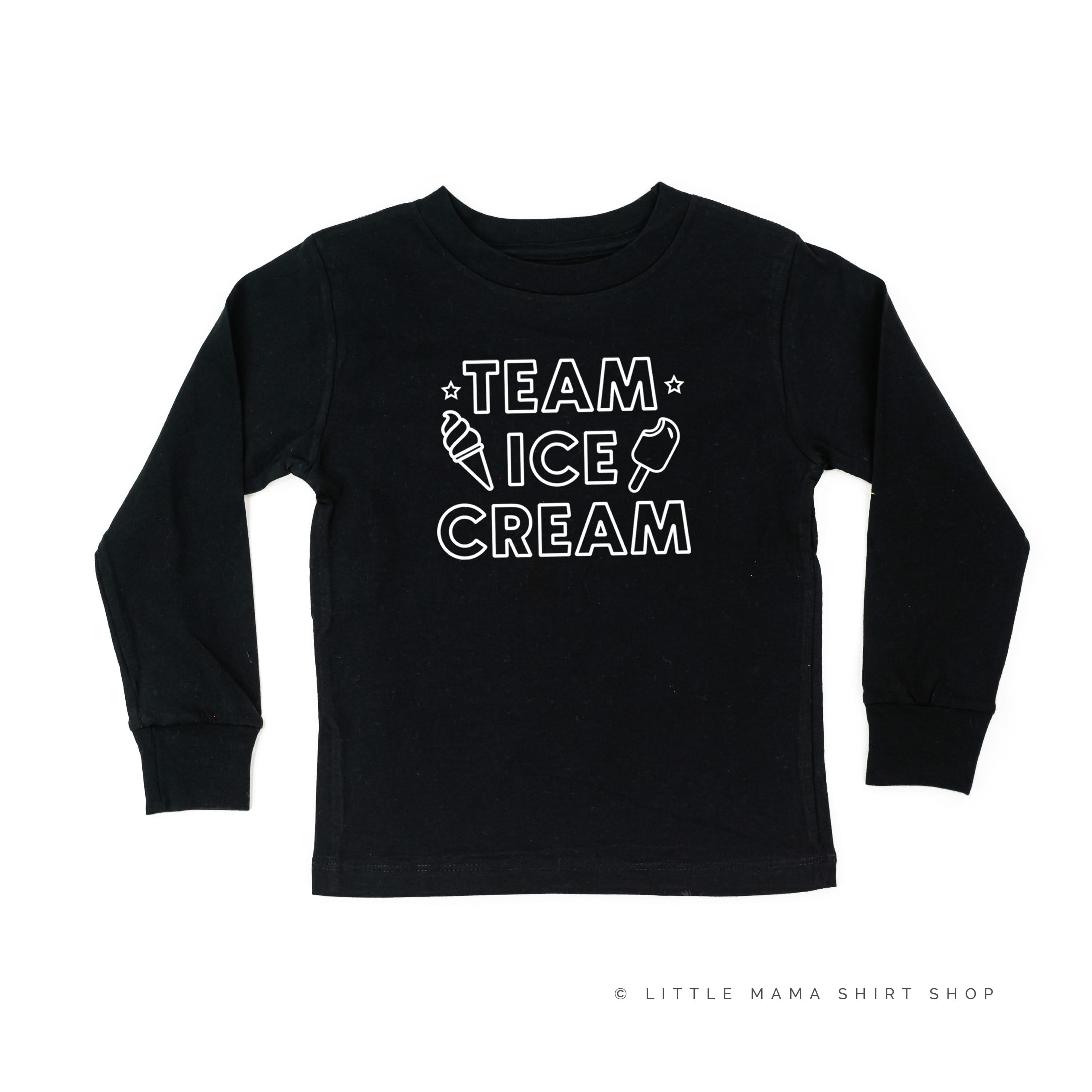 Team Ice Cream - Single Cone on Back - Child Long Sleeve Tee
