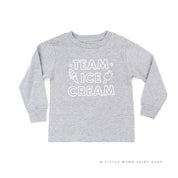 Team Ice Cream - Single Cone on Back - Child Long Sleeve Tee