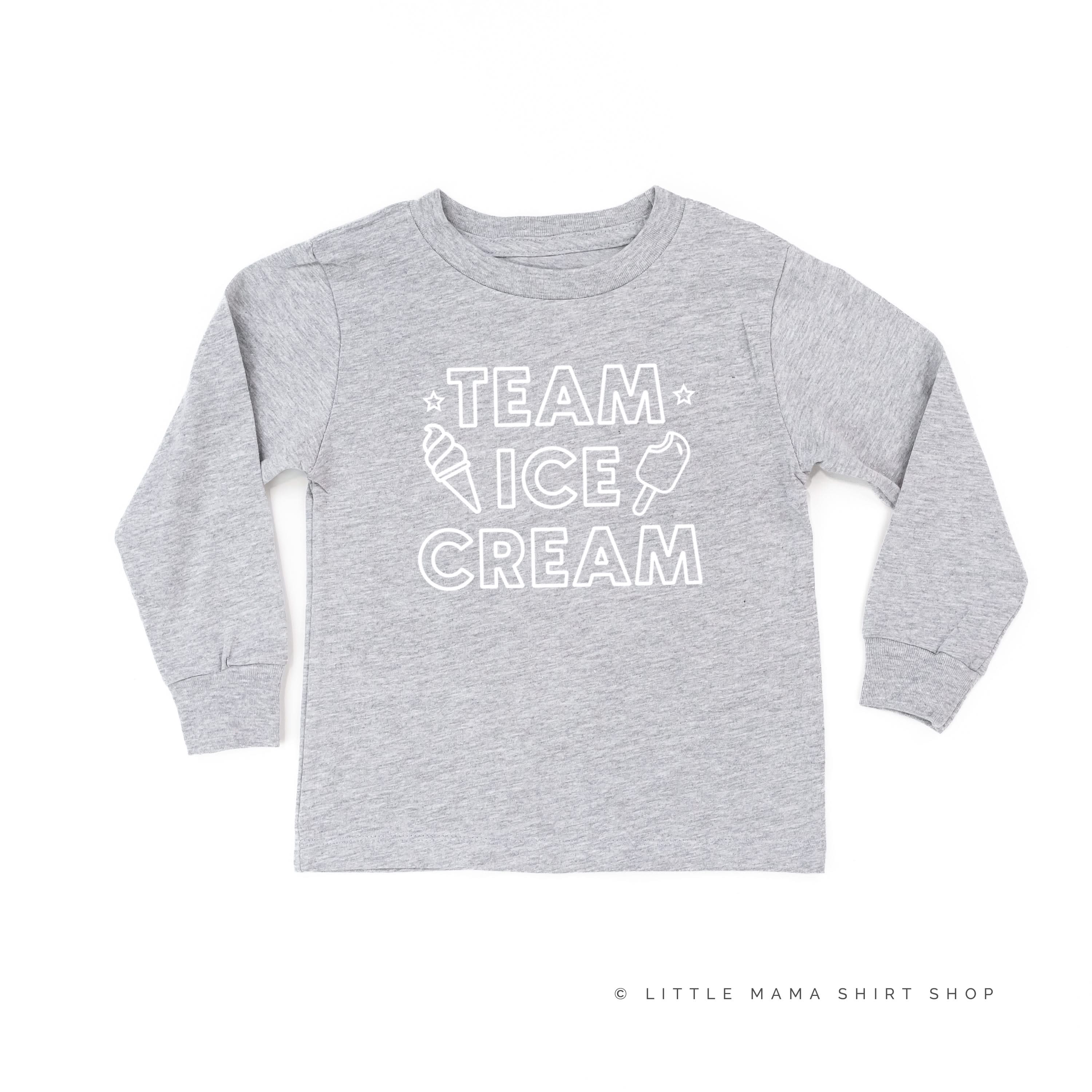 Team Ice Cream - Single Cone on Back - Child Long Sleeve Tee