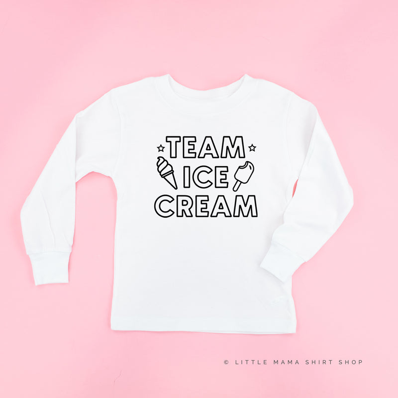 TEAM ICE CREAM - Single Cone on Back - Long Sleeve Child Shirt
