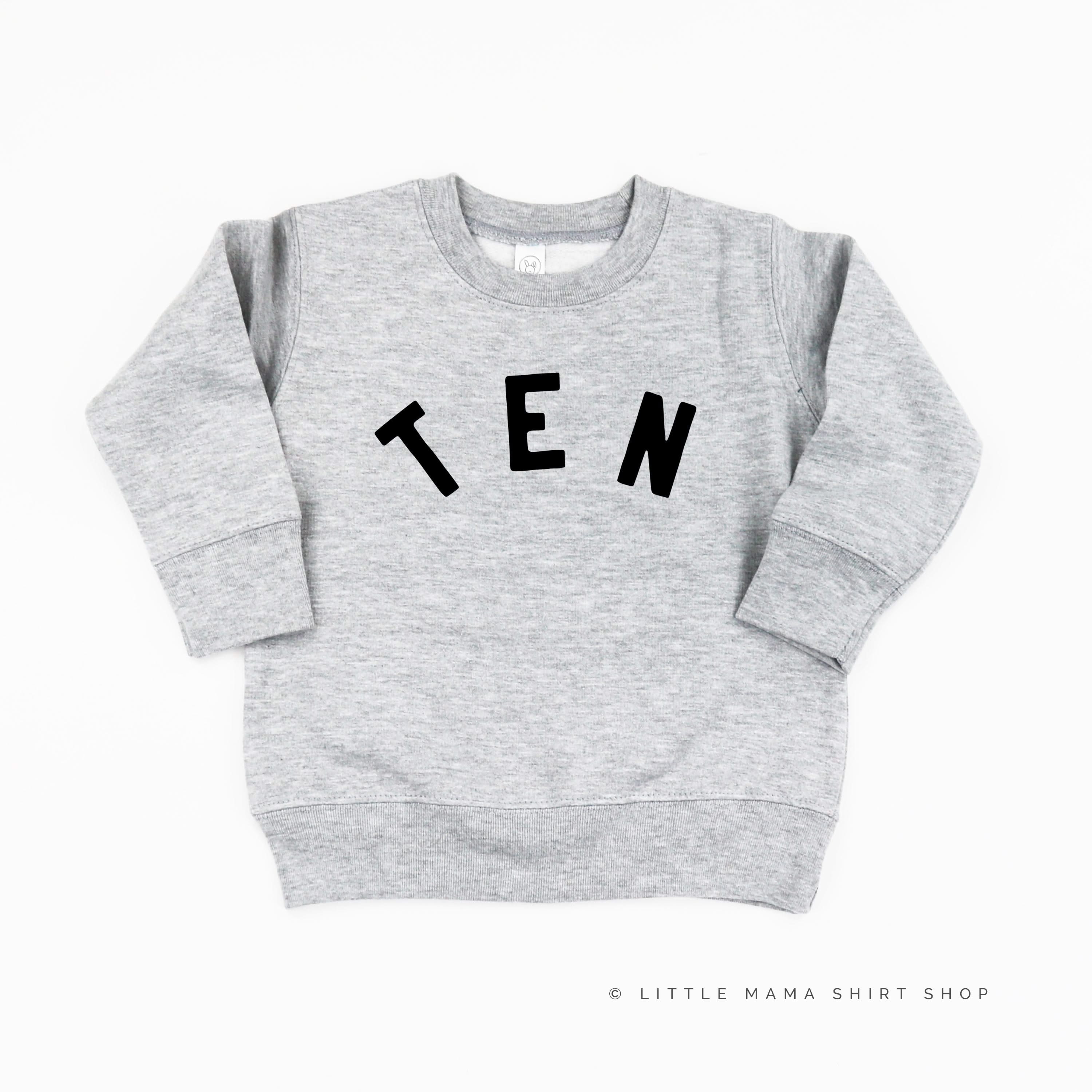 BIRTHDAY NUMBER - BLOCK FONT - Child Sweater Little Mama Shirt Shop