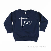 BIRTHDAY NUMBER - NEW CURSIVE - Child Sweater Little Mama Shirt Shop