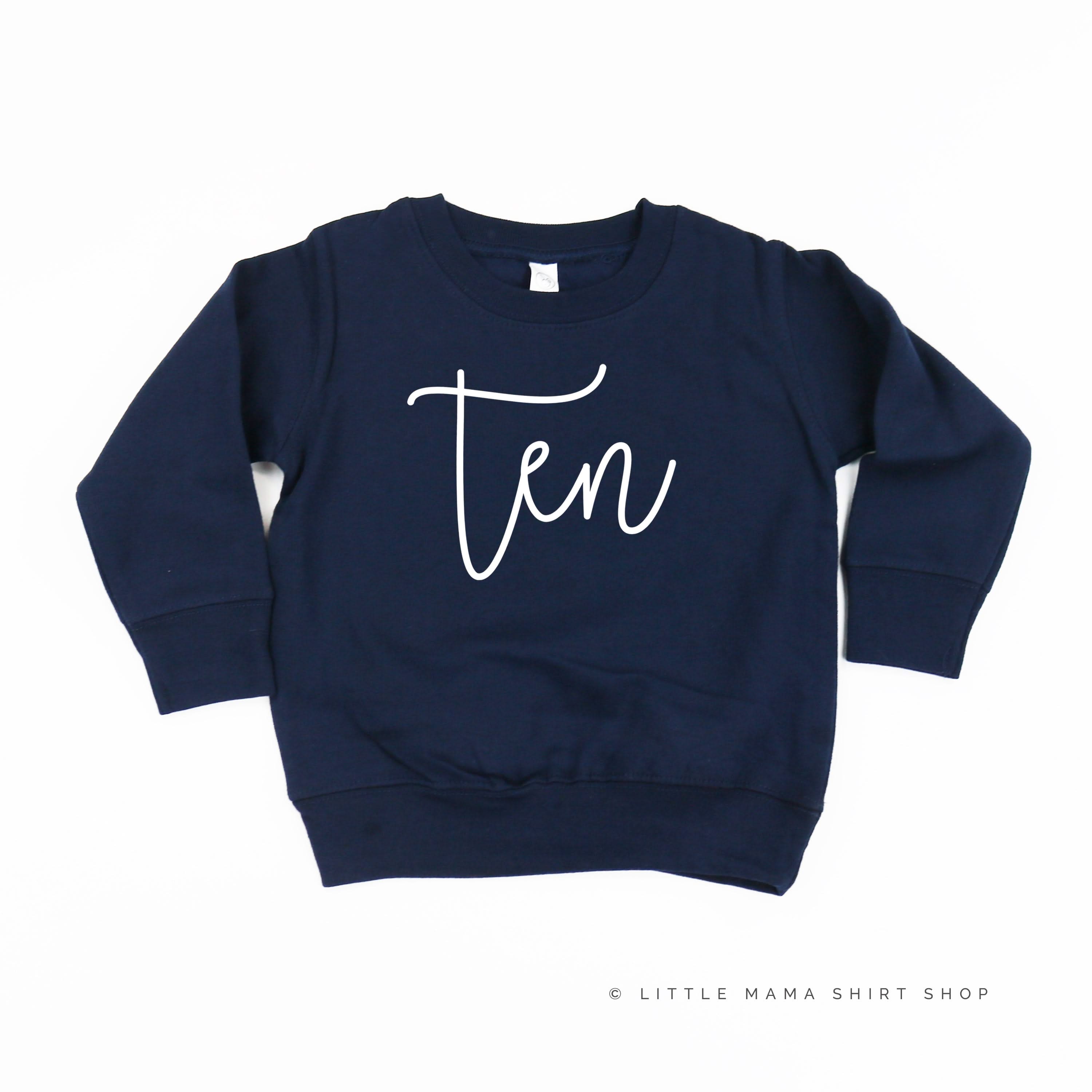 BIRTHDAY NUMBER - NEW CURSIVE - Child Sweater Little Mama Shirt Shop