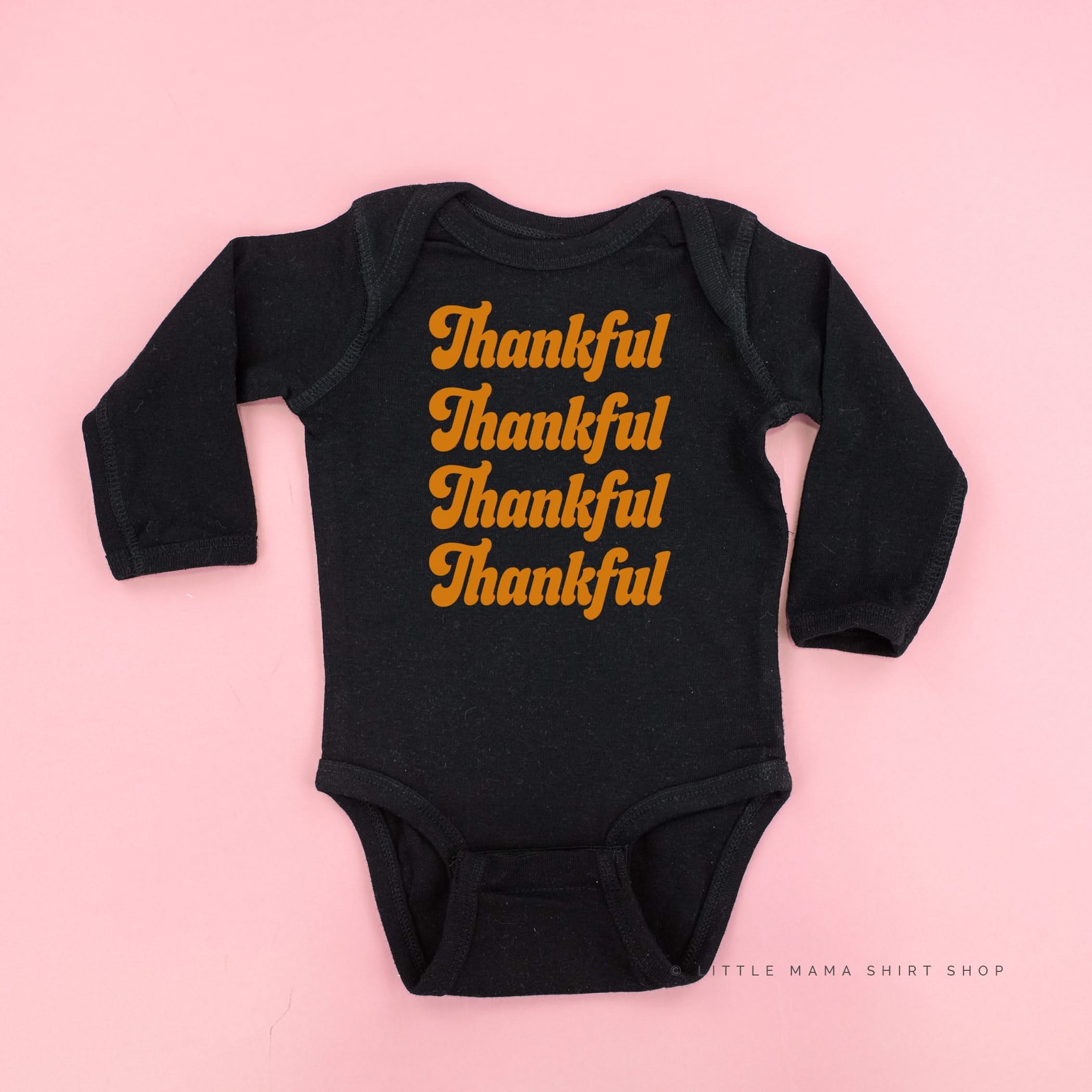 Thankful (x4) - Long Sleeve Child Shirt Little Mama Shirt Shop