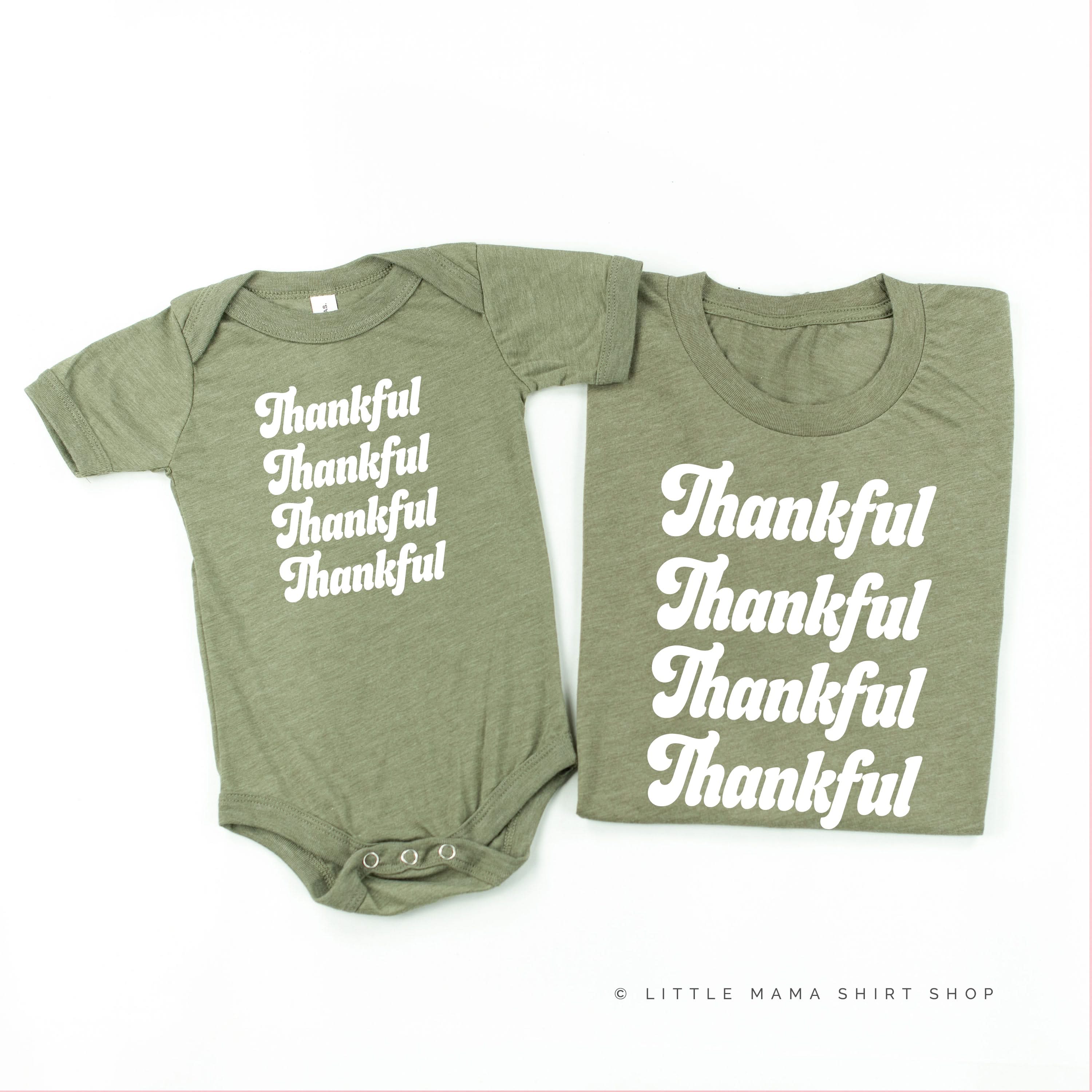 Thankful (x4) - Set of 2 Shirts Little Mama Shirt Shop