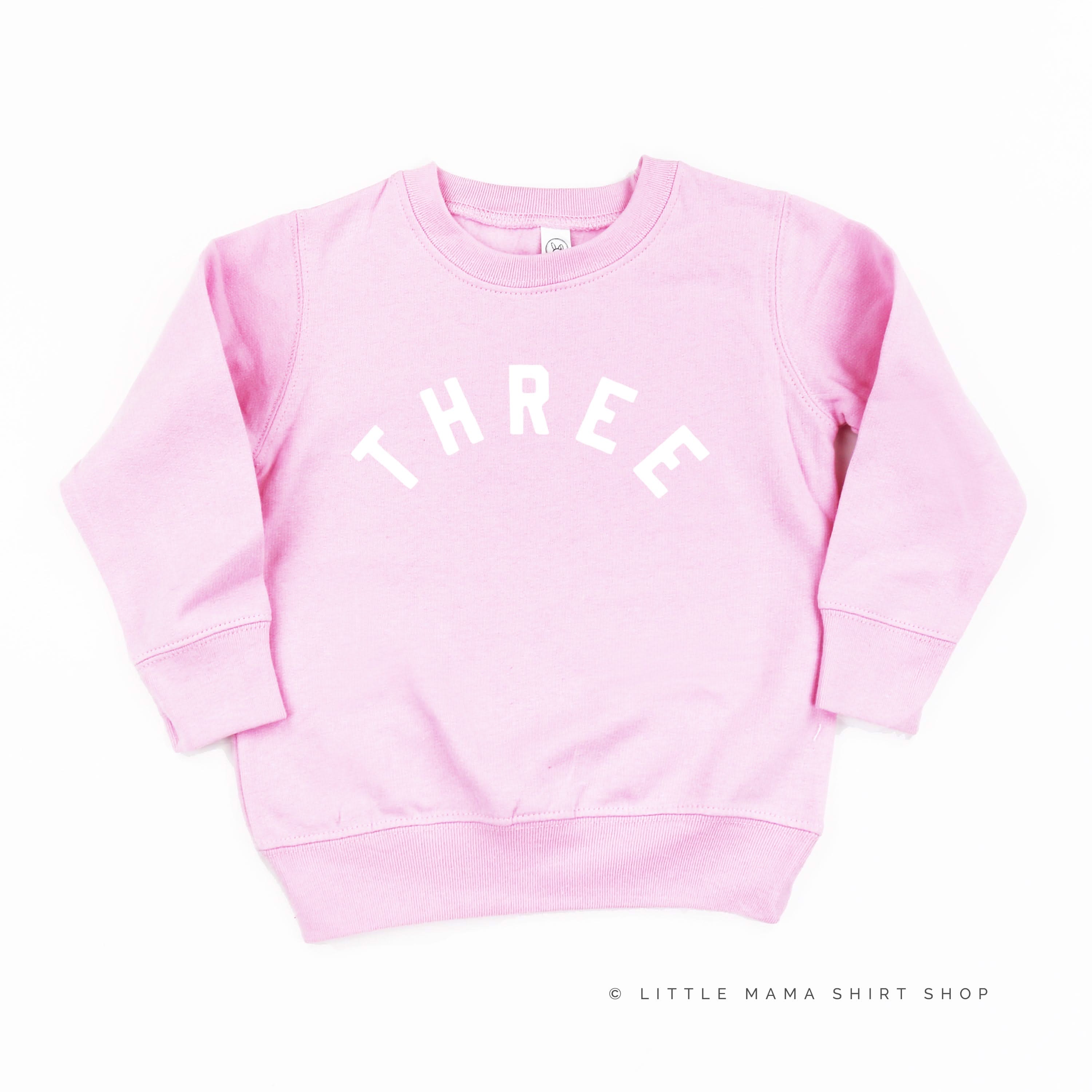 BIRTHDAY NUMBER - BLOCK FONT - Child Sweater Little Mama Shirt Shop