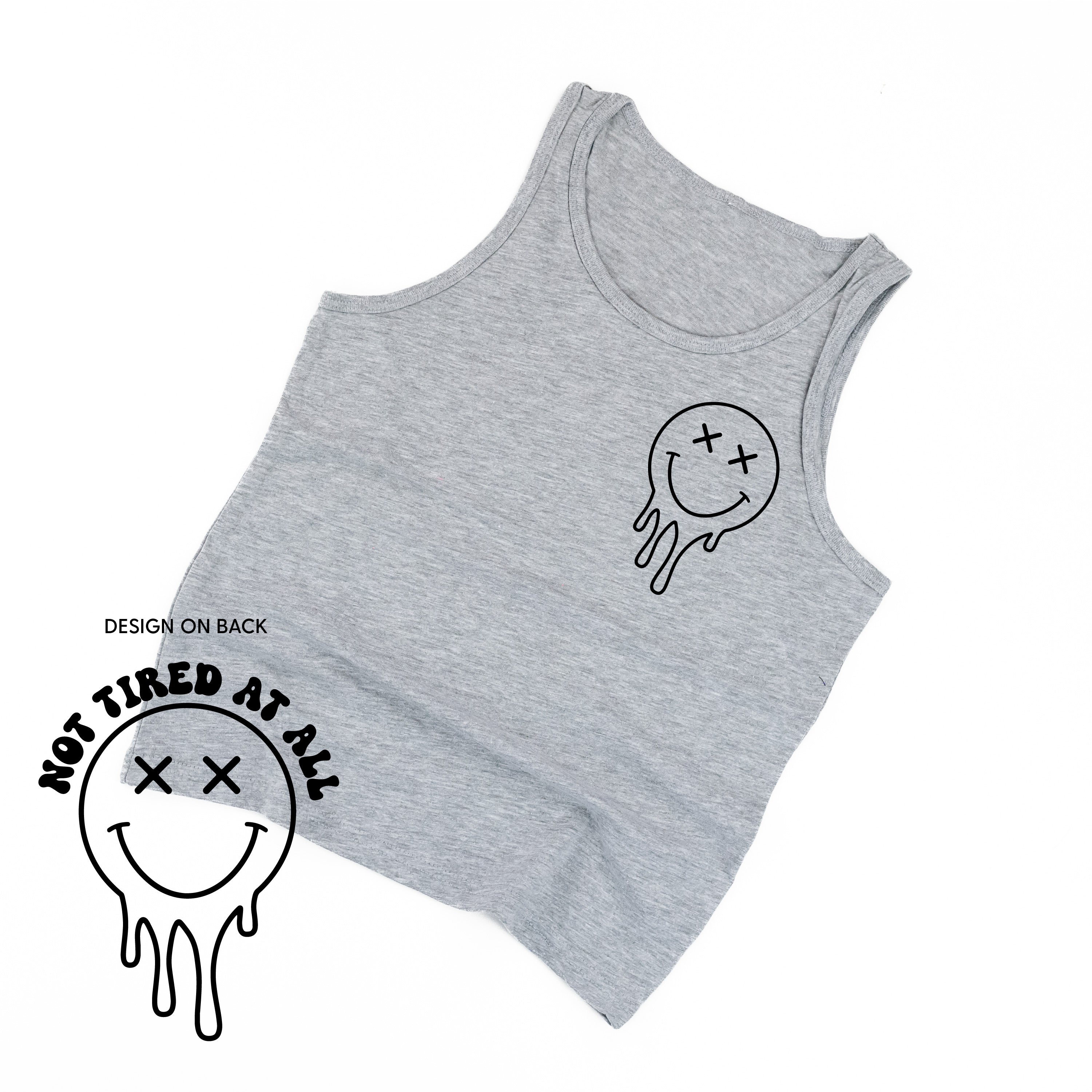 Not Tired At All (w/ Melty X Eye Smiley) -  YOUTH JERSEY TANK Little Mama Shirt Shop