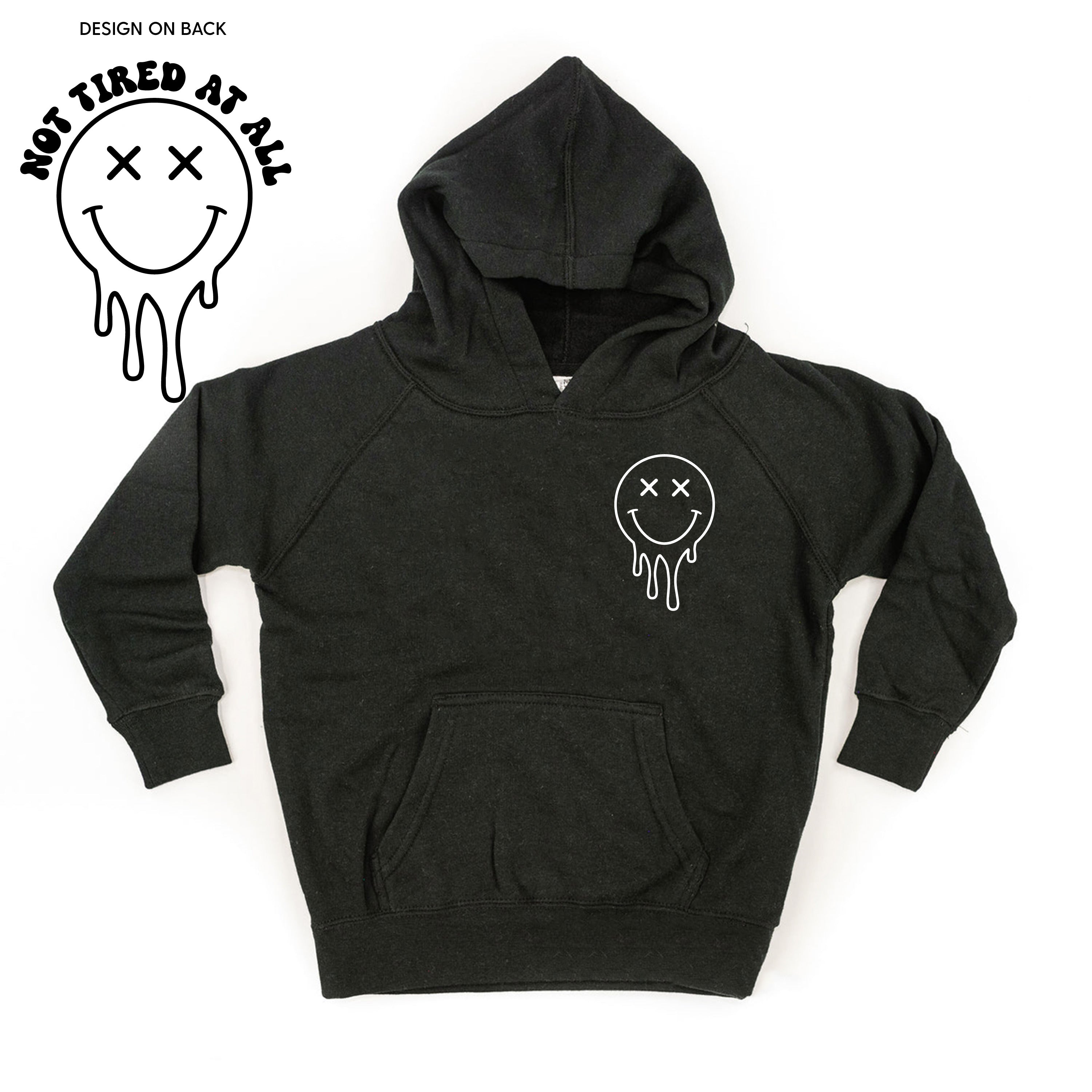 Not Tired At All (w/ Melty X Eye Smiley) - Child Hoodie Little Mama Shirt Shop