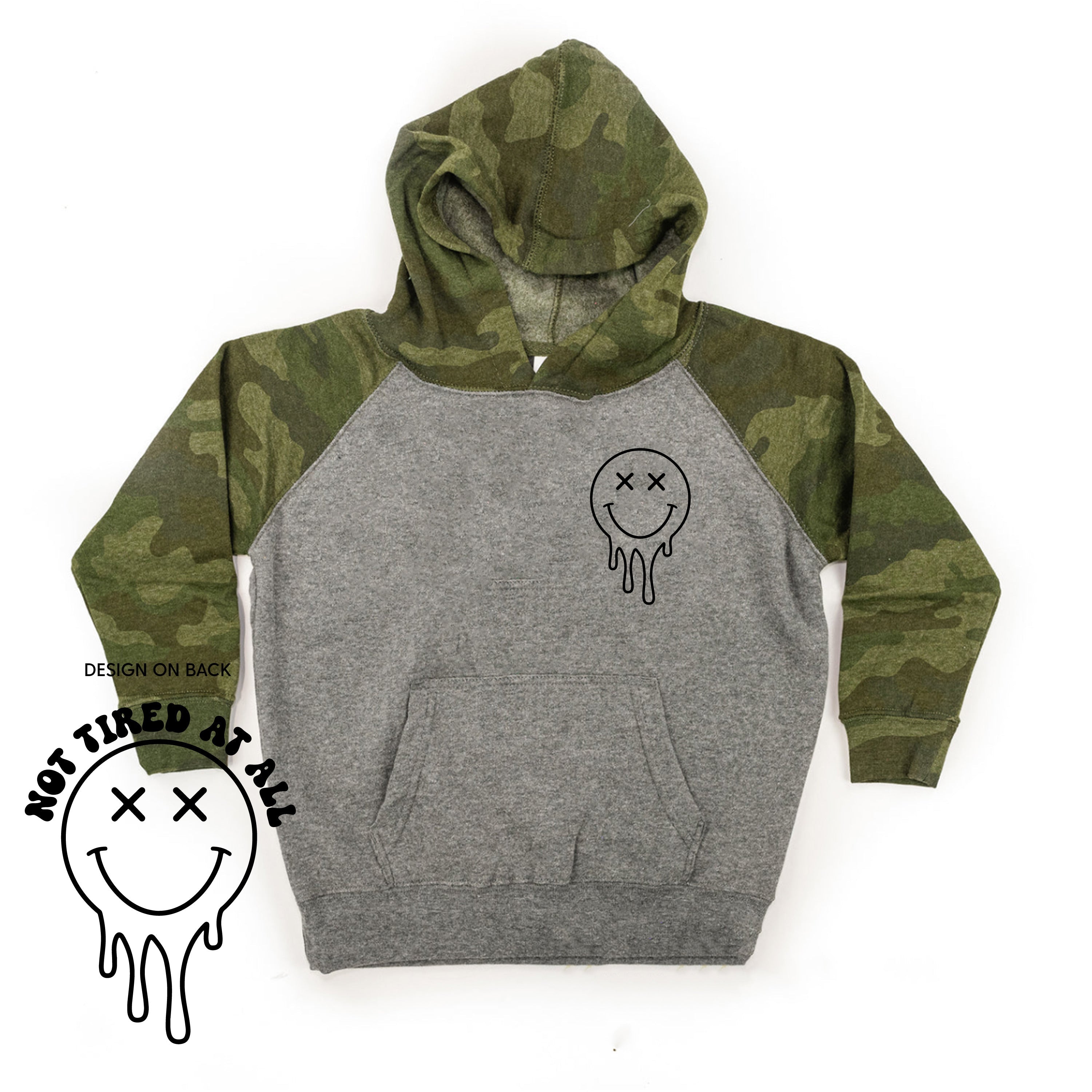 Not Tired At All (w/ Melty X Eye Smiley) - Child Hoodie Little Mama Shirt Shop