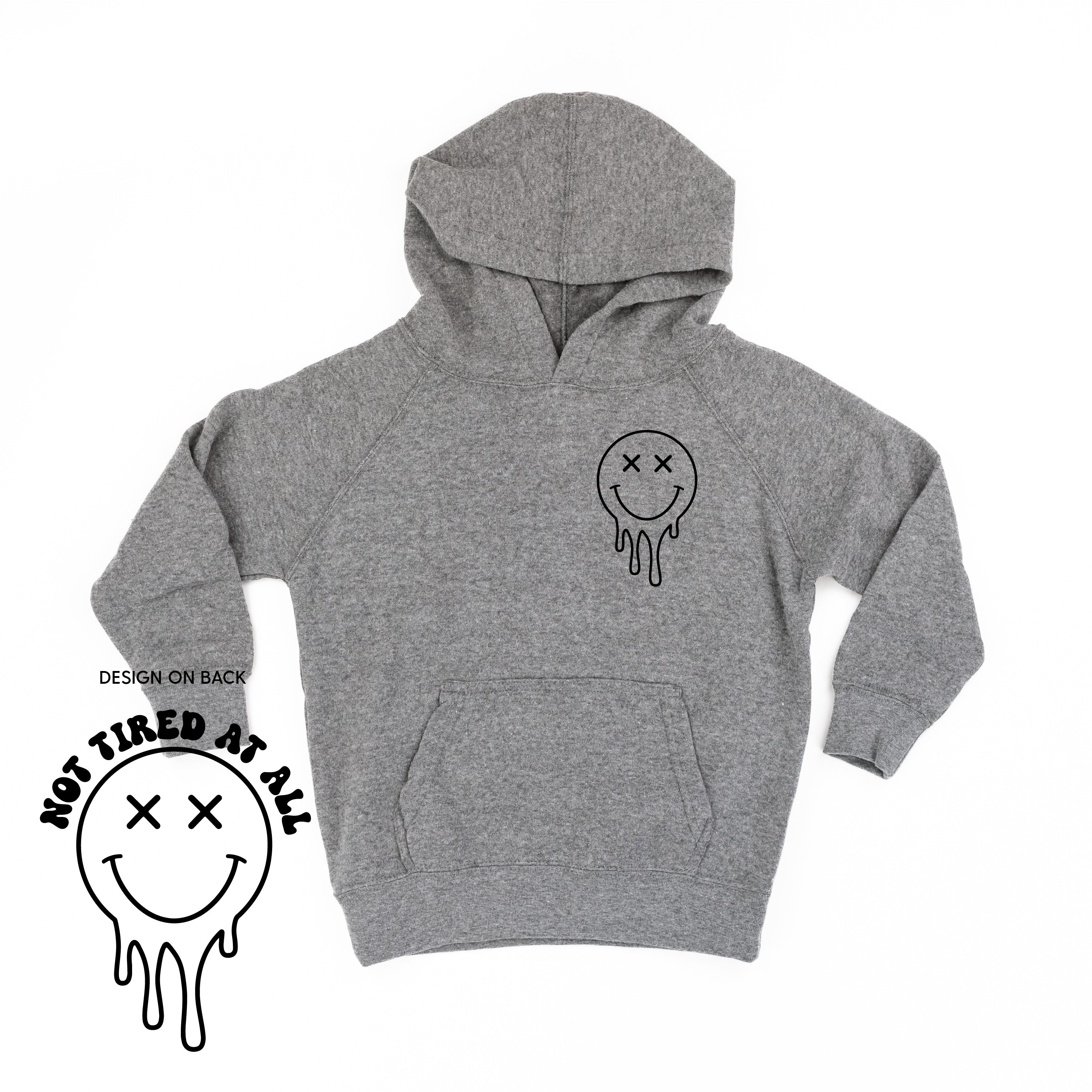 Not Tired At All (w/ Melty X Eye Smiley) - Child Hoodie Little Mama Shirt Shop
