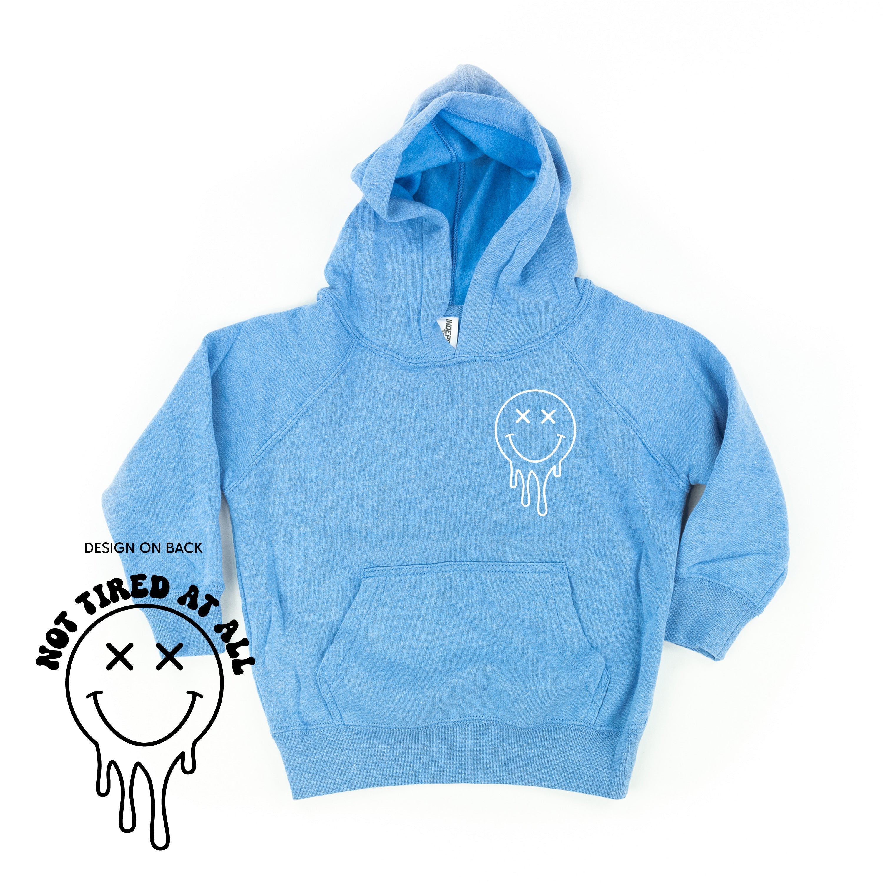 Not Tired At All (w/ Melty X Eye Smiley) - Child Hoodie Little Mama Shirt Shop