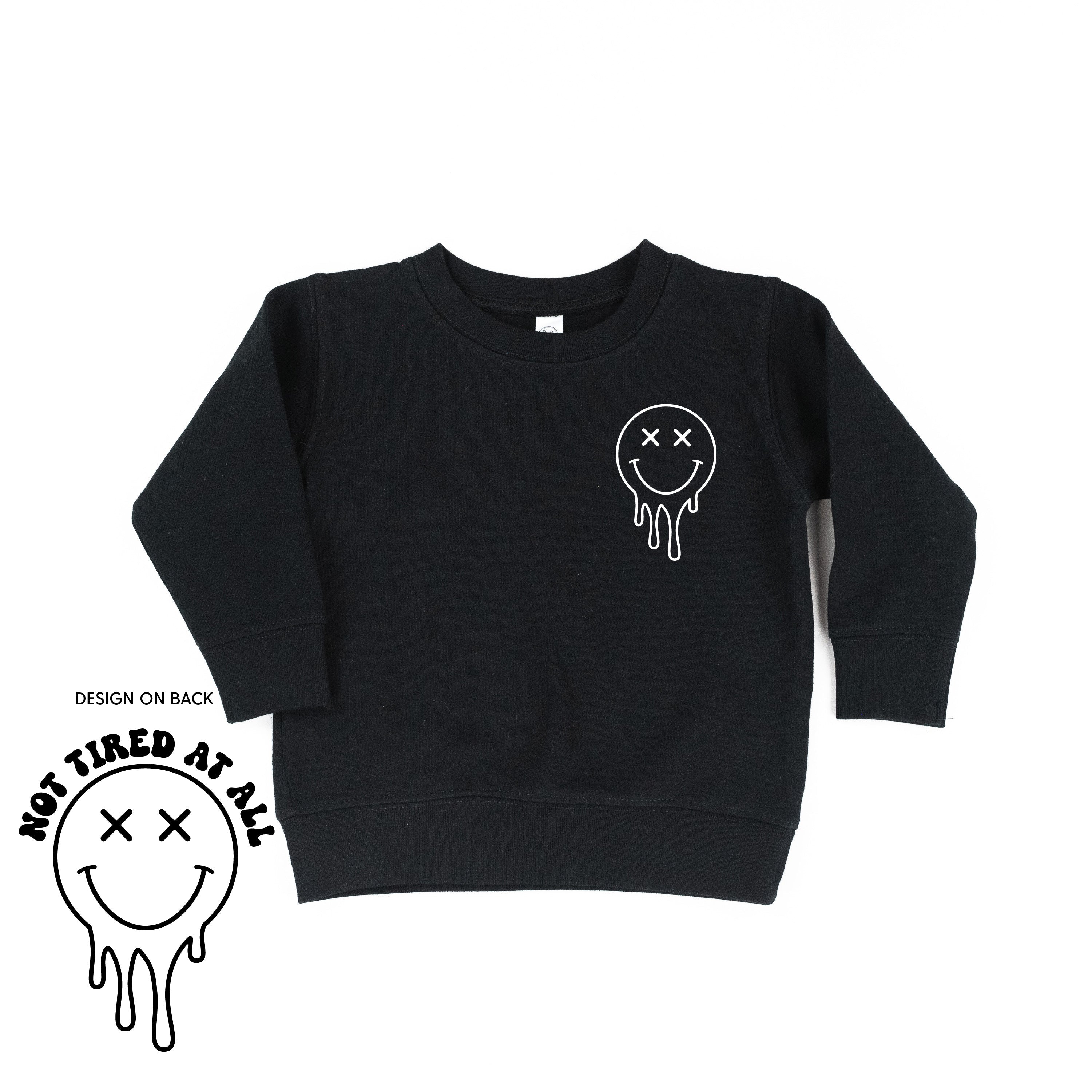 Not Tired At All (w/ Melty X Eye Smiley) - Child Sweater Little Mama Shirt Shop