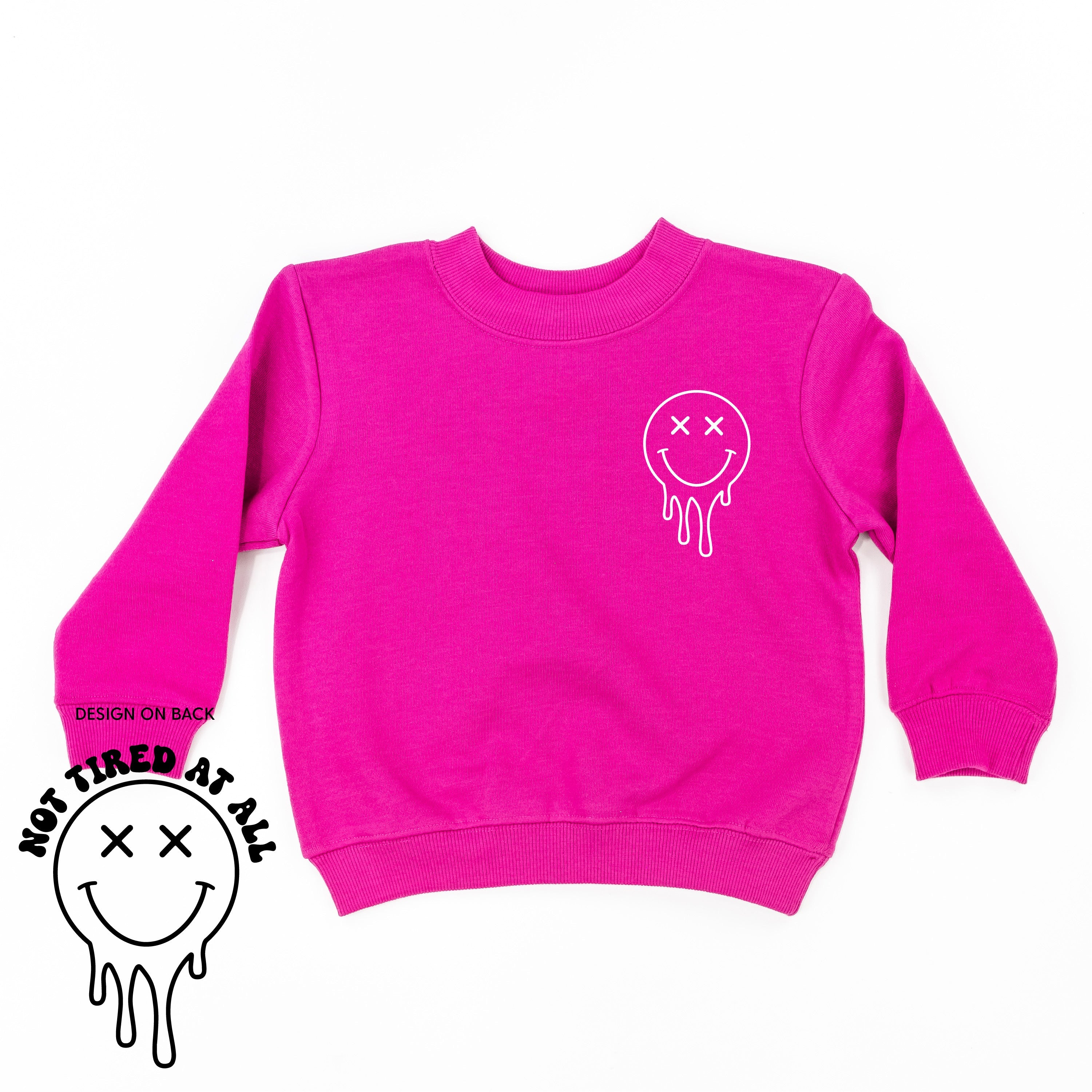 Not Tired At All (w/ Melty X Eye Smiley) - Child Sweater Little Mama Shirt Shop