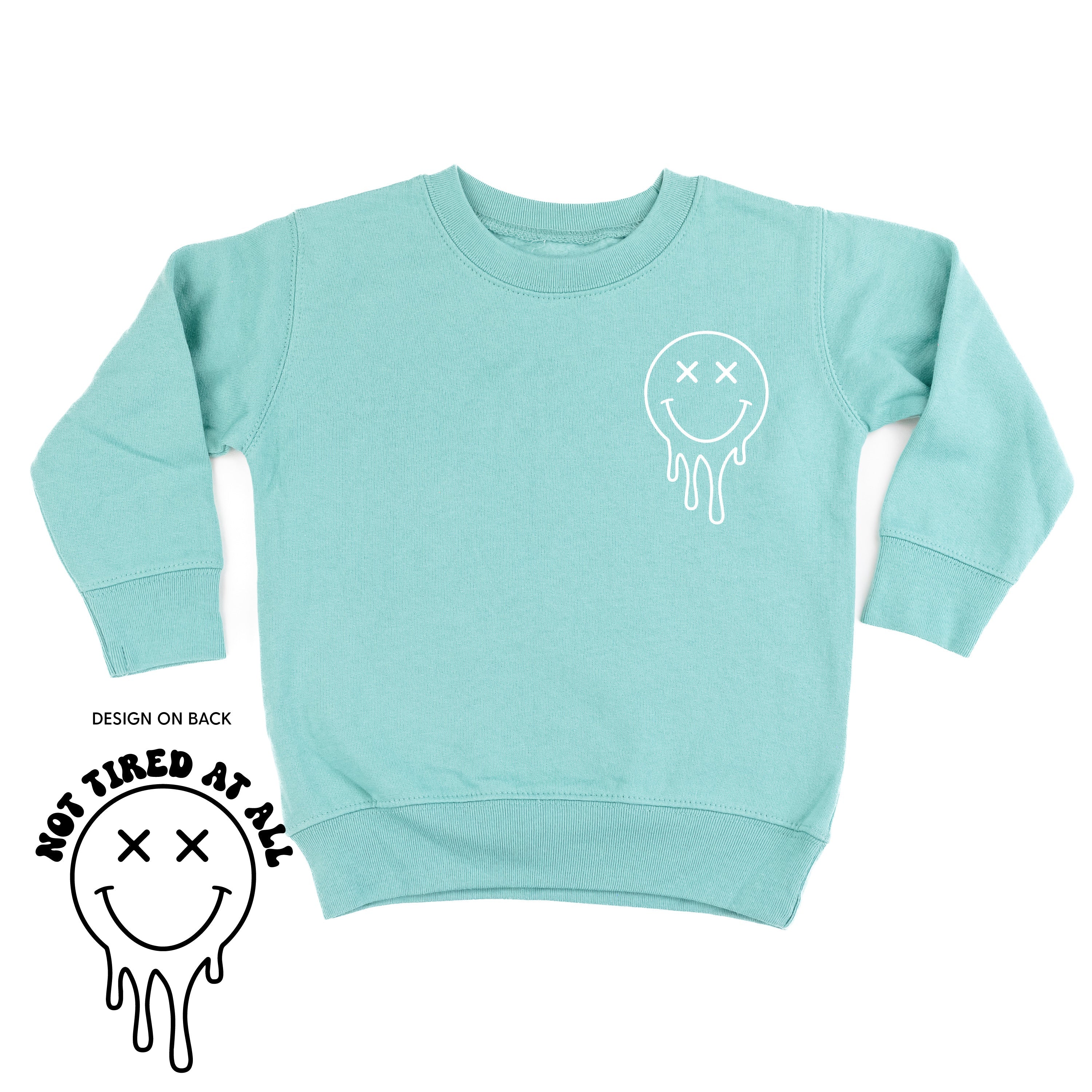 Not Tired At All (w/ Melty X Eye Smiley) - Child Sweater Little Mama Shirt Shop